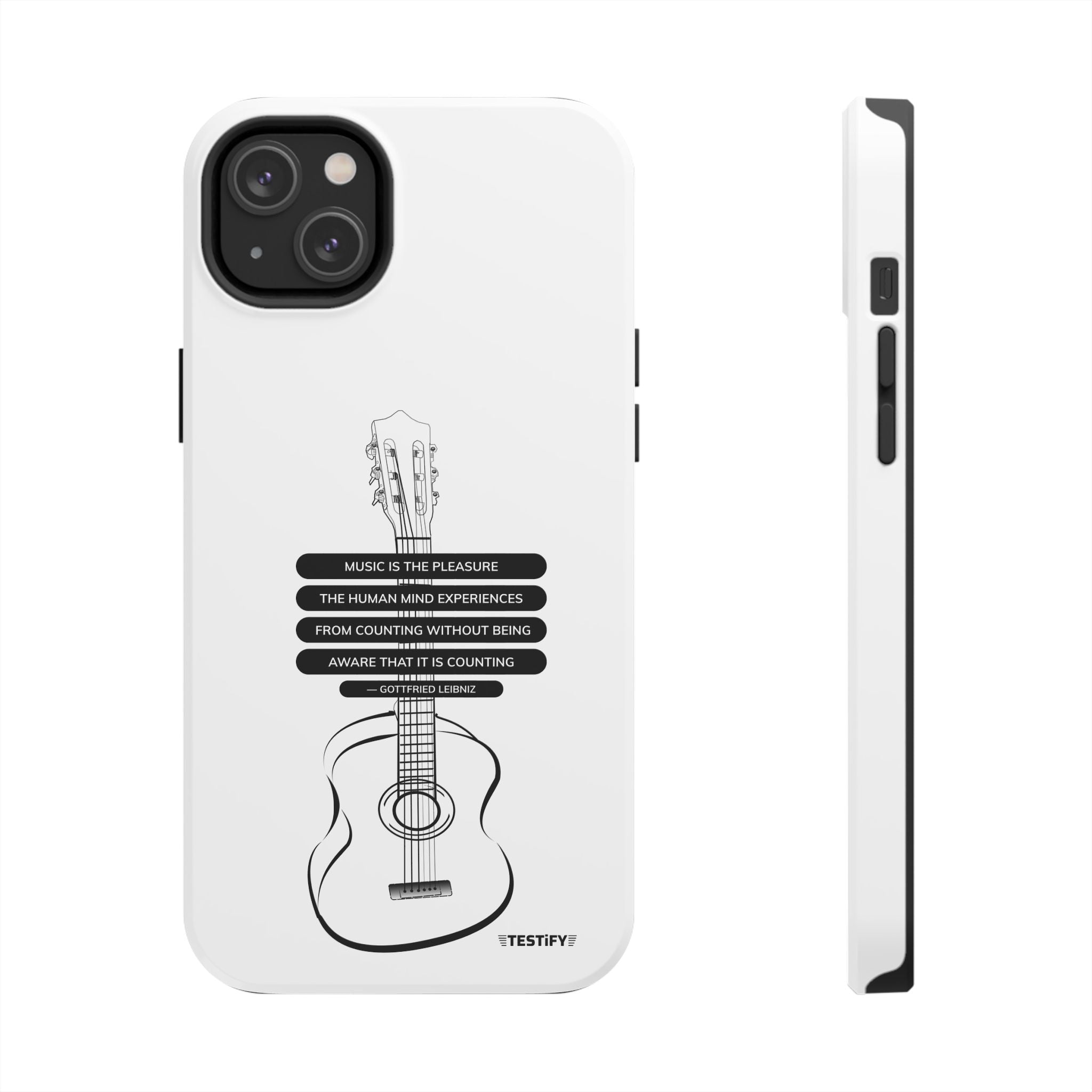 Acoustic Guitar Quote Tough Phone Case — “Music is the Pleasure” Protective Phone Cover