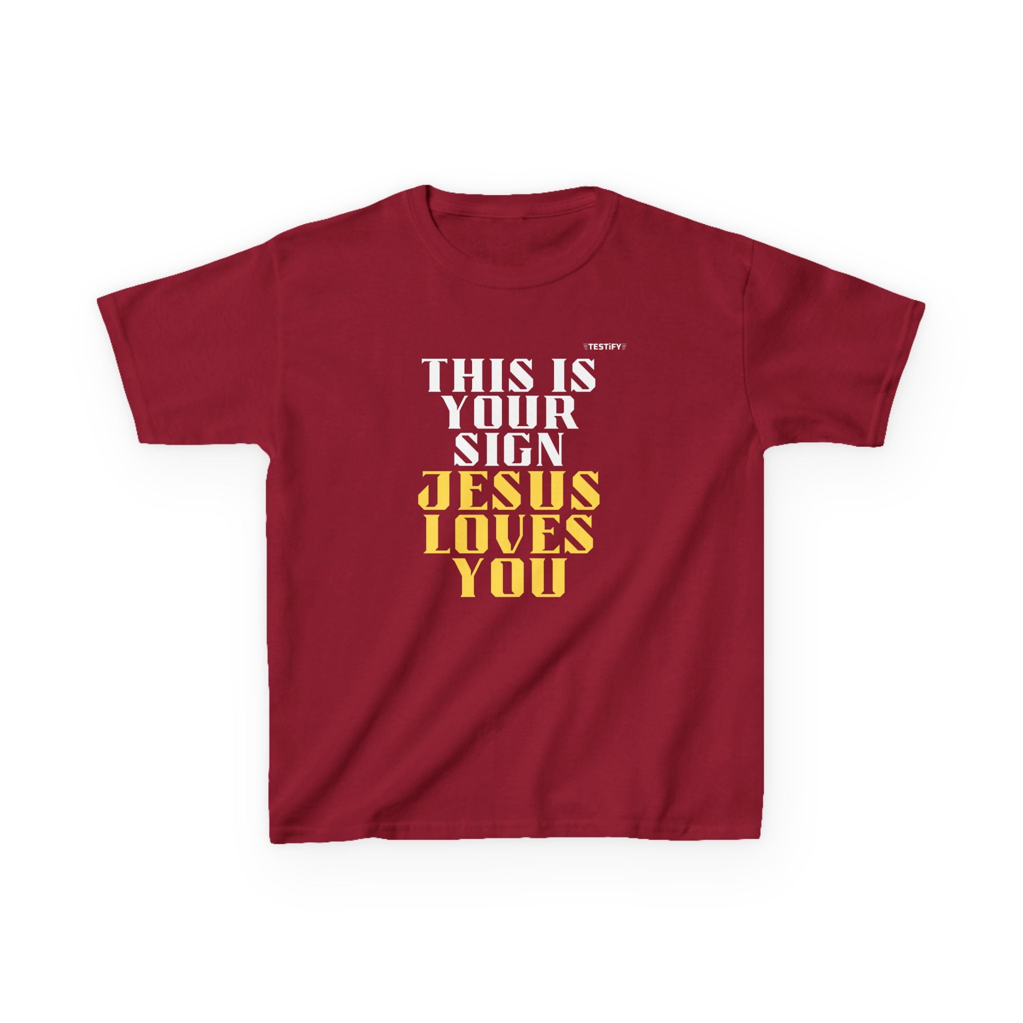 Kids T-Shirt — 'Jesus Loves You' Bright Yellow Faith Tee