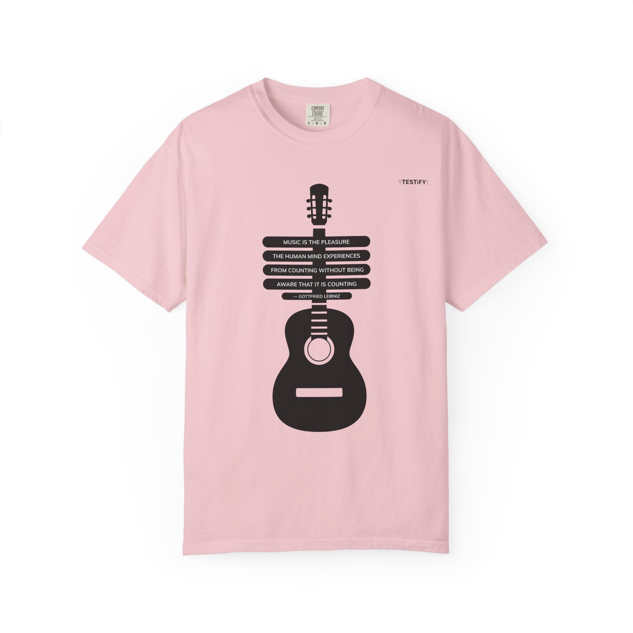 Acoustic Guitar Quote T-Shirt — "Music is the Pleasure" Graphic Tee
