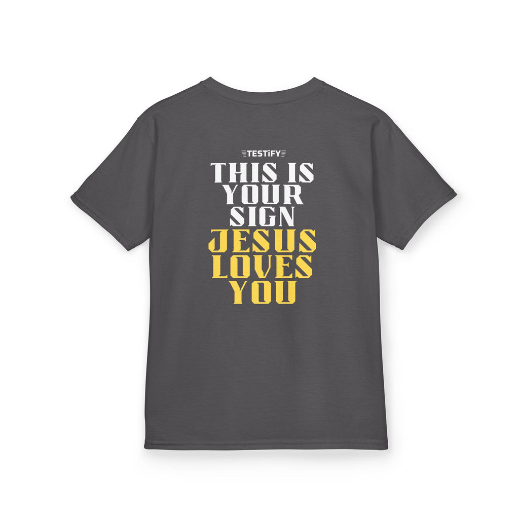 Kids T-Shirt — 'Jesus Loves You' Bright Yellow Faith Tee
