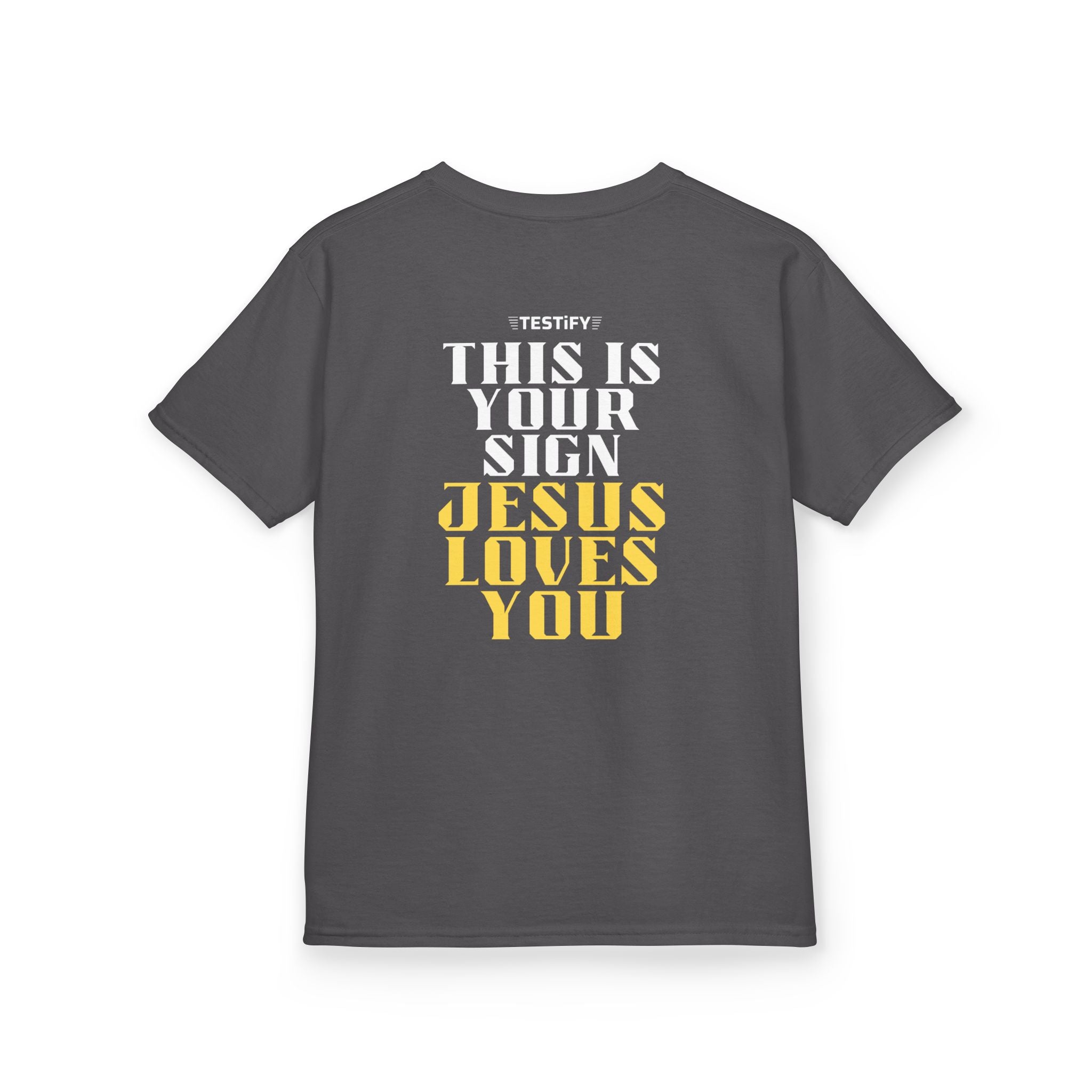 Kids T-Shirt — 'Jesus Loves You' Bright Yellow Faith Tee