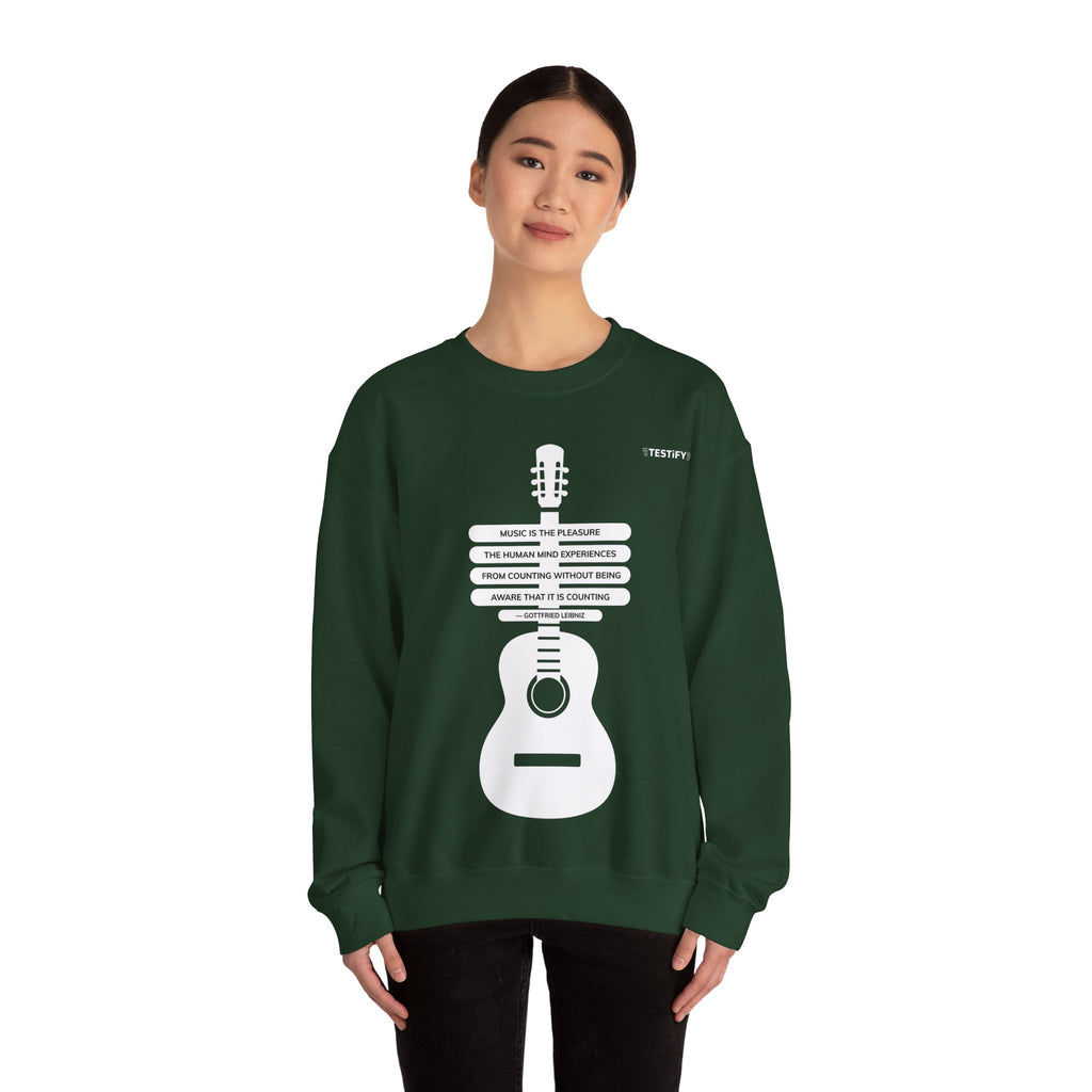Guitar Road Sign Sweatshirt — Acoustic Music Traveler Crewneck
