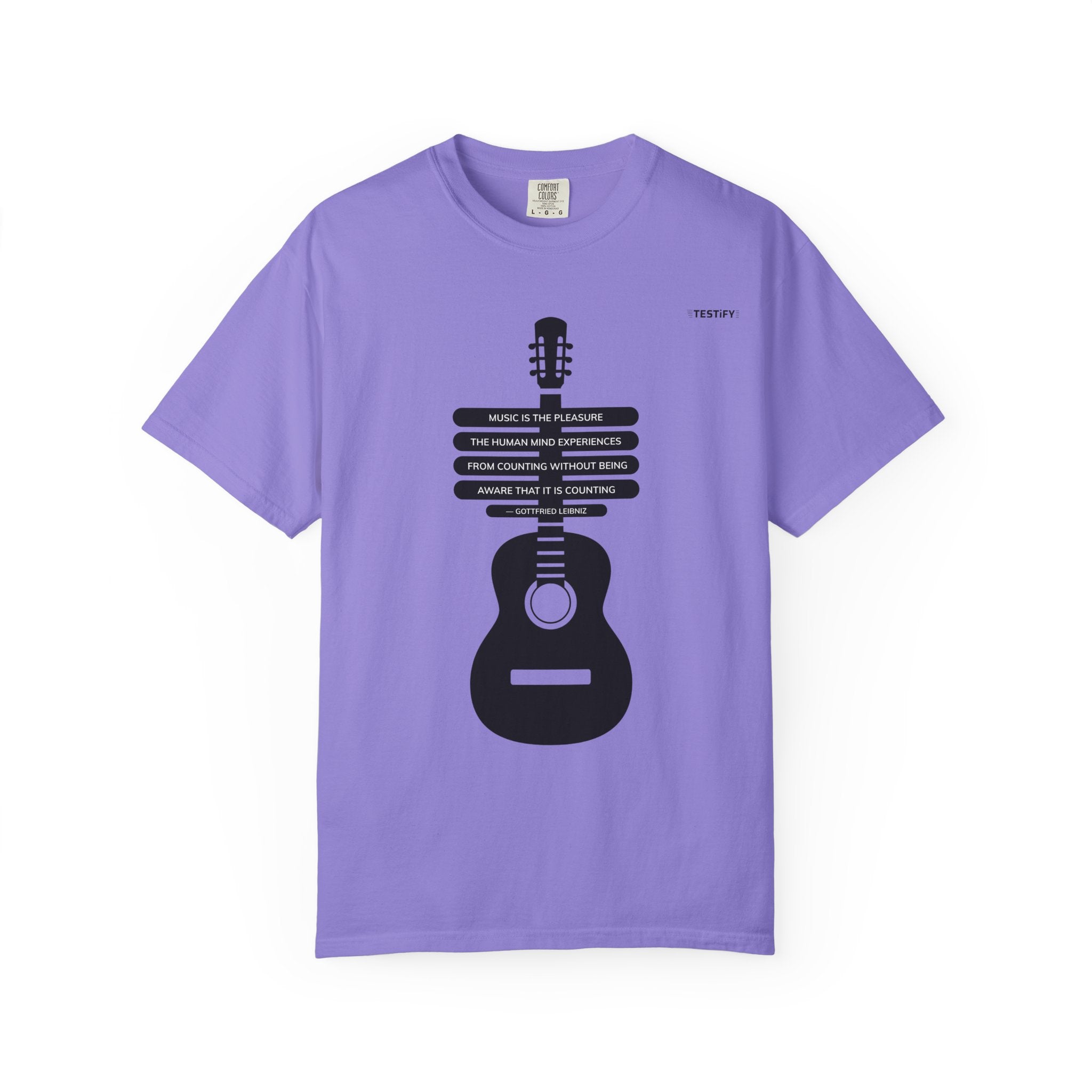Acoustic Guitar Quote T-Shirt — "Music is the Pleasure" Graphic Tee