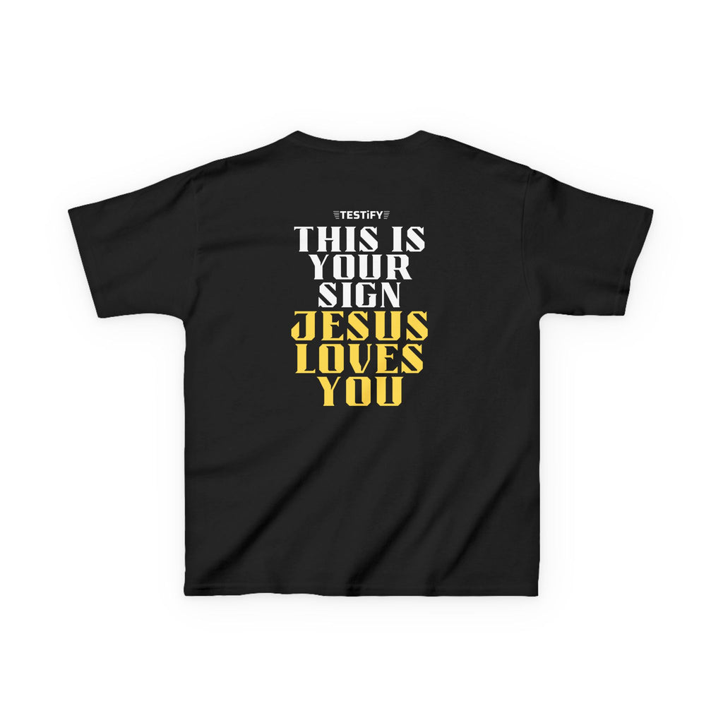 Kids T-Shirt — 'Jesus Loves You' Bright Yellow Faith Tee