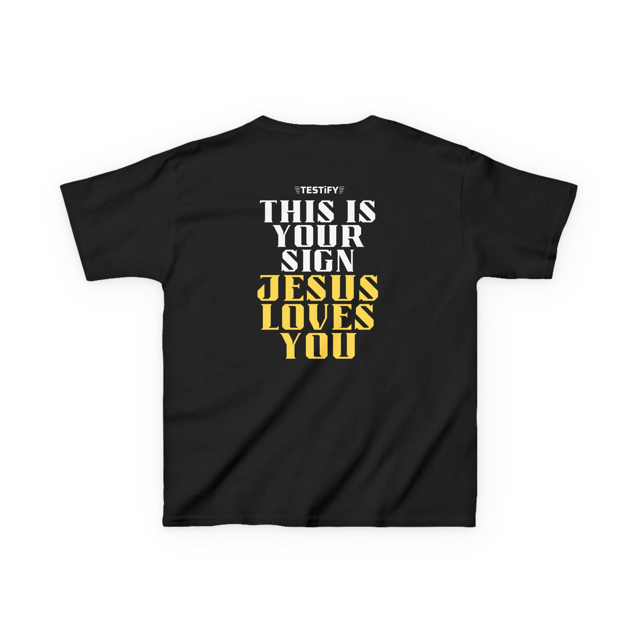 Kids T-Shirt — 'Jesus Loves You' Bright Yellow Faith Tee