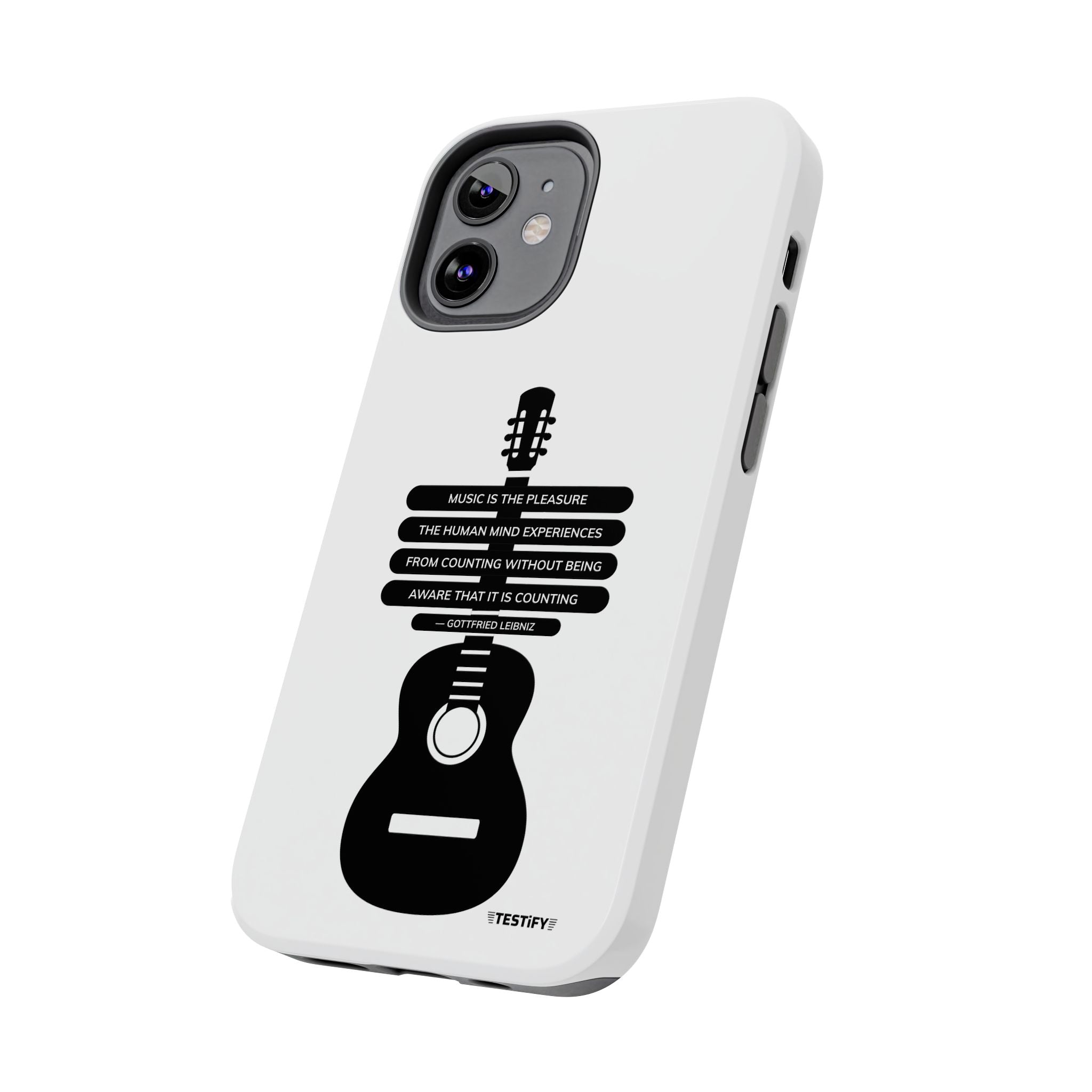 Guitar Quote Tough Phone Case — "Music is the Pleasure" Acoustic Design