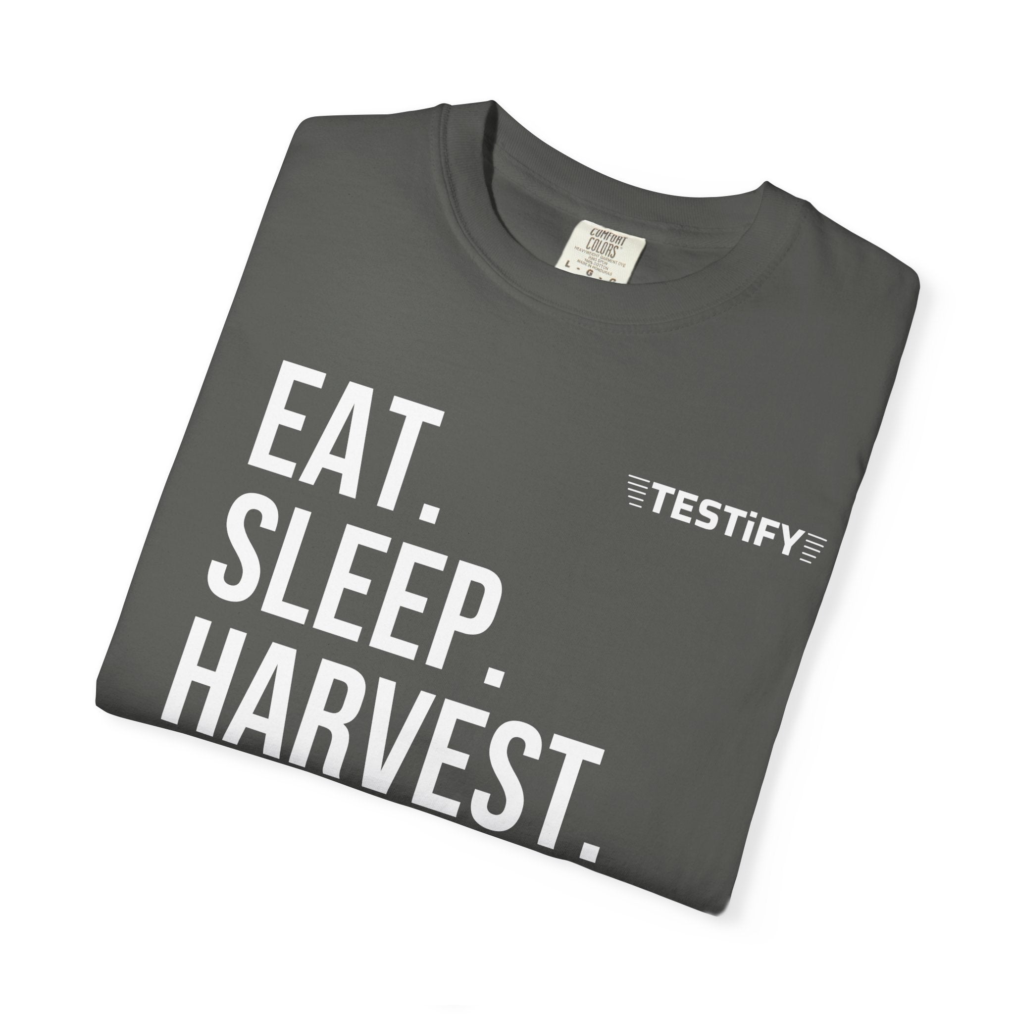 Harvest Mission T-Shirt — "Eat. Sleep. Harvest. Repeat." Christian Faith Tee