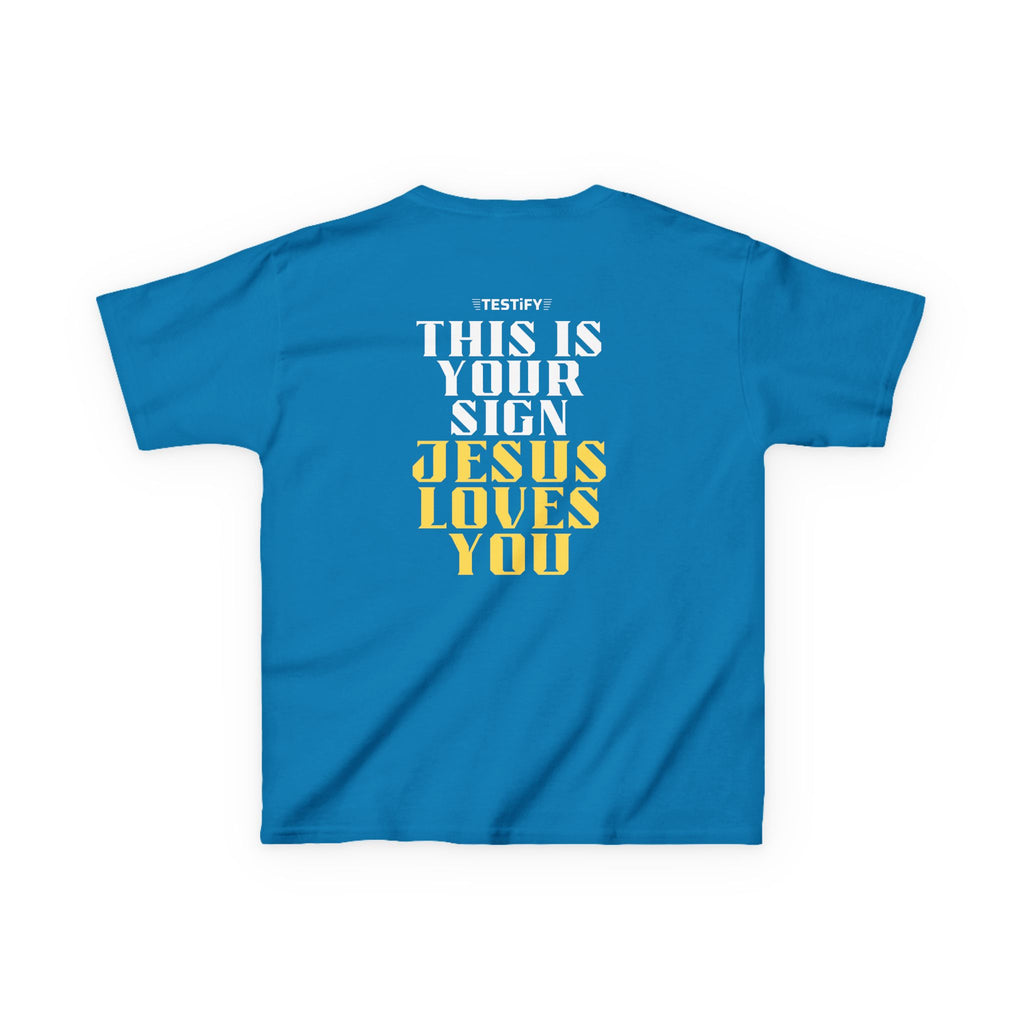 Kids T-Shirt — 'Jesus Loves You' Bright Yellow Faith Tee