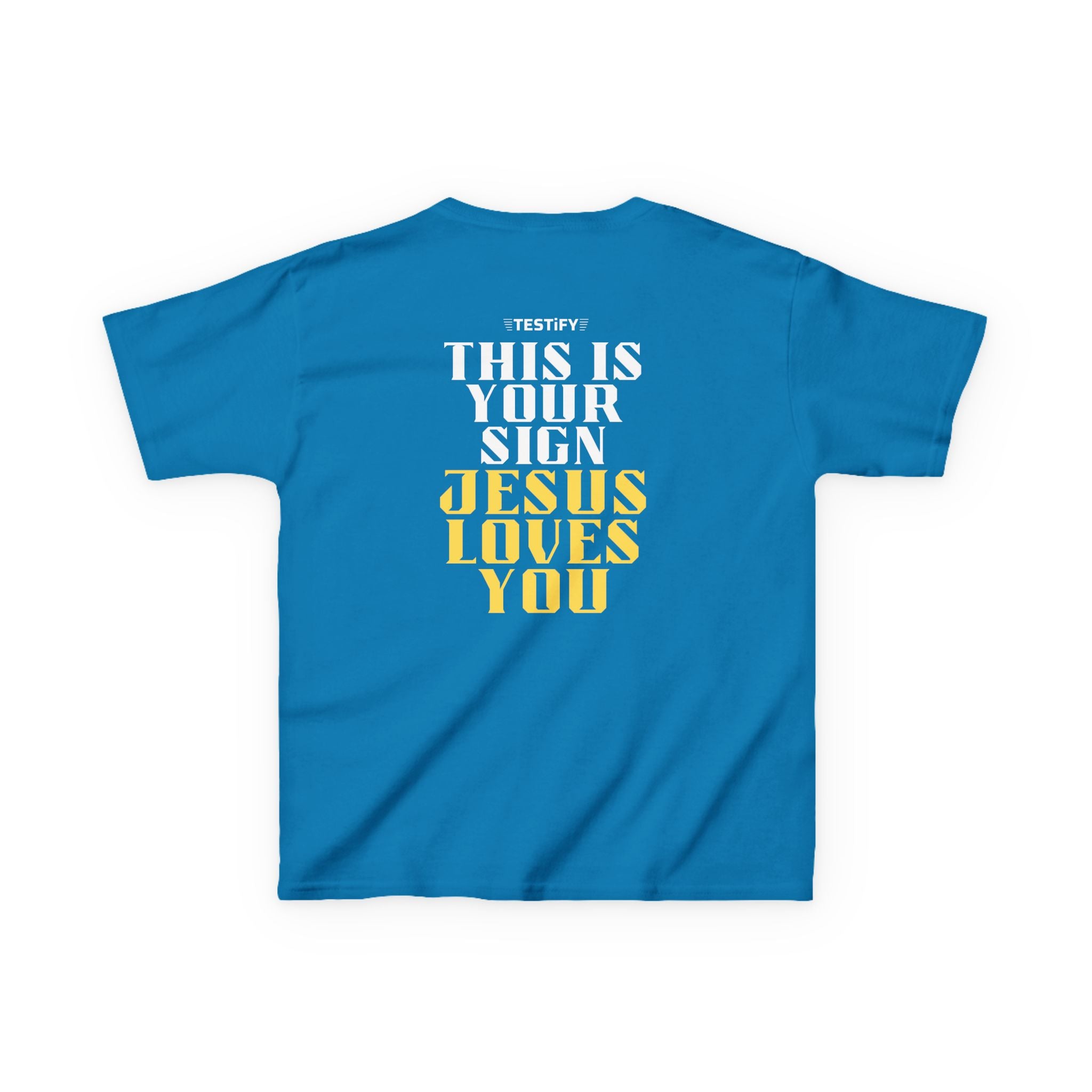 Kids T-Shirt — 'Jesus Loves You' Bright Yellow Faith Tee