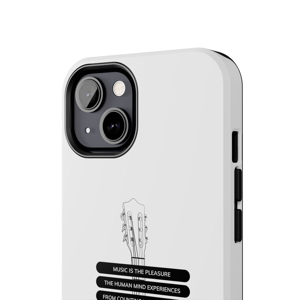 Acoustic Guitar Quote Tough Phone Case — “Music is the Pleasure” Protective Phone Cover