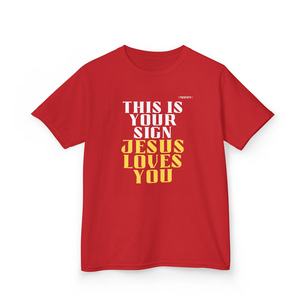 Kids T-Shirt — 'Jesus Loves You' Bright Yellow Faith Tee