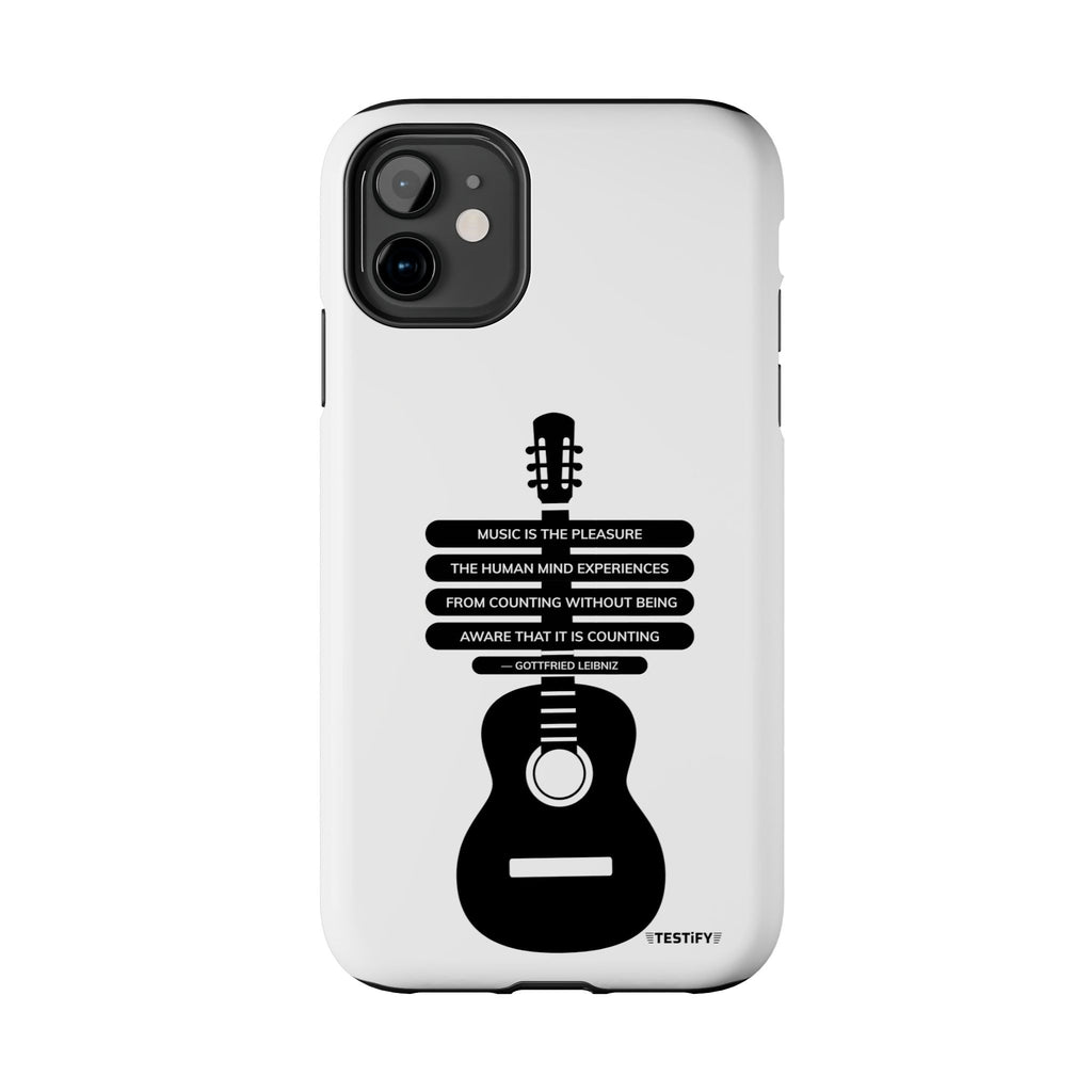 Guitar Quote Tough Phone Case — "Music is the Pleasure" Acoustic Design