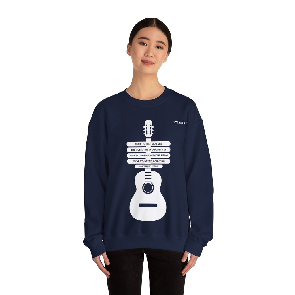 Guitar Road Sign Sweatshirt — Acoustic Music Traveler Crewneck
