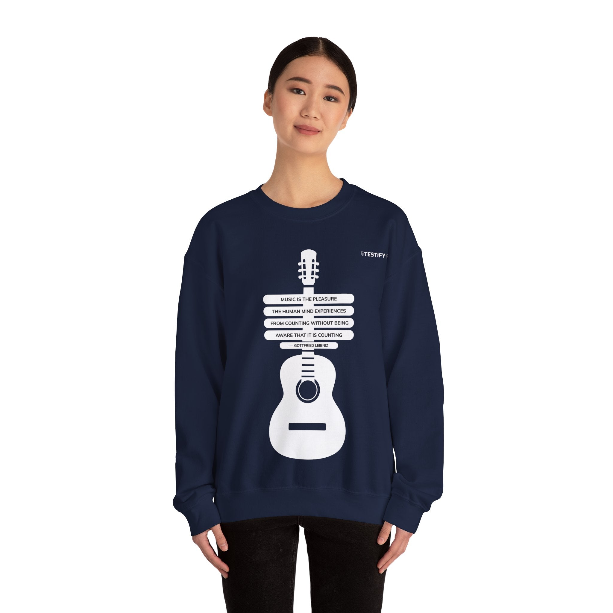 Guitar Road Sign Sweatshirt — Acoustic Music Traveler Crewneck