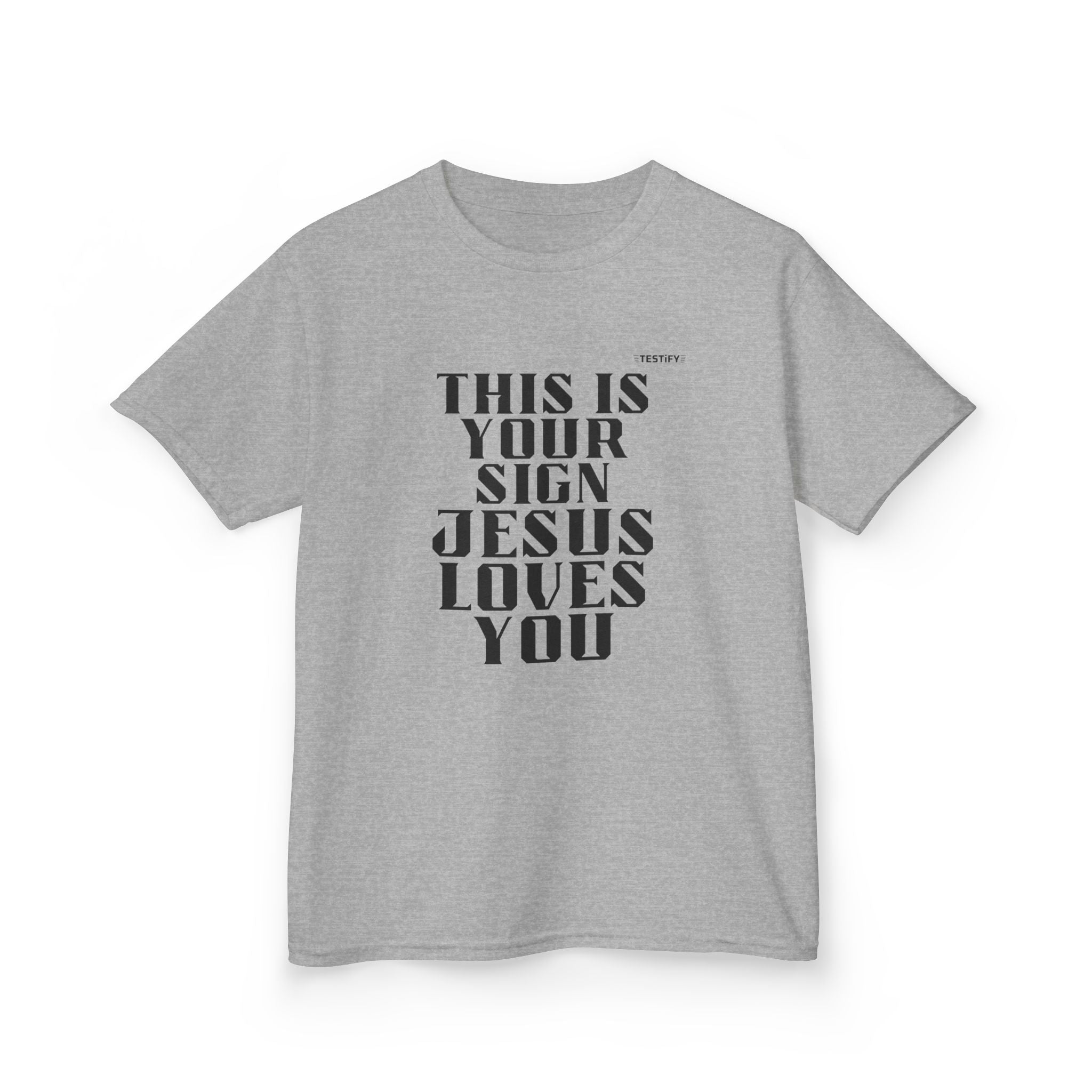 Kids T-Shirt — "This Is Your Sign: Jesus Loves You" Faith Graphic Tee