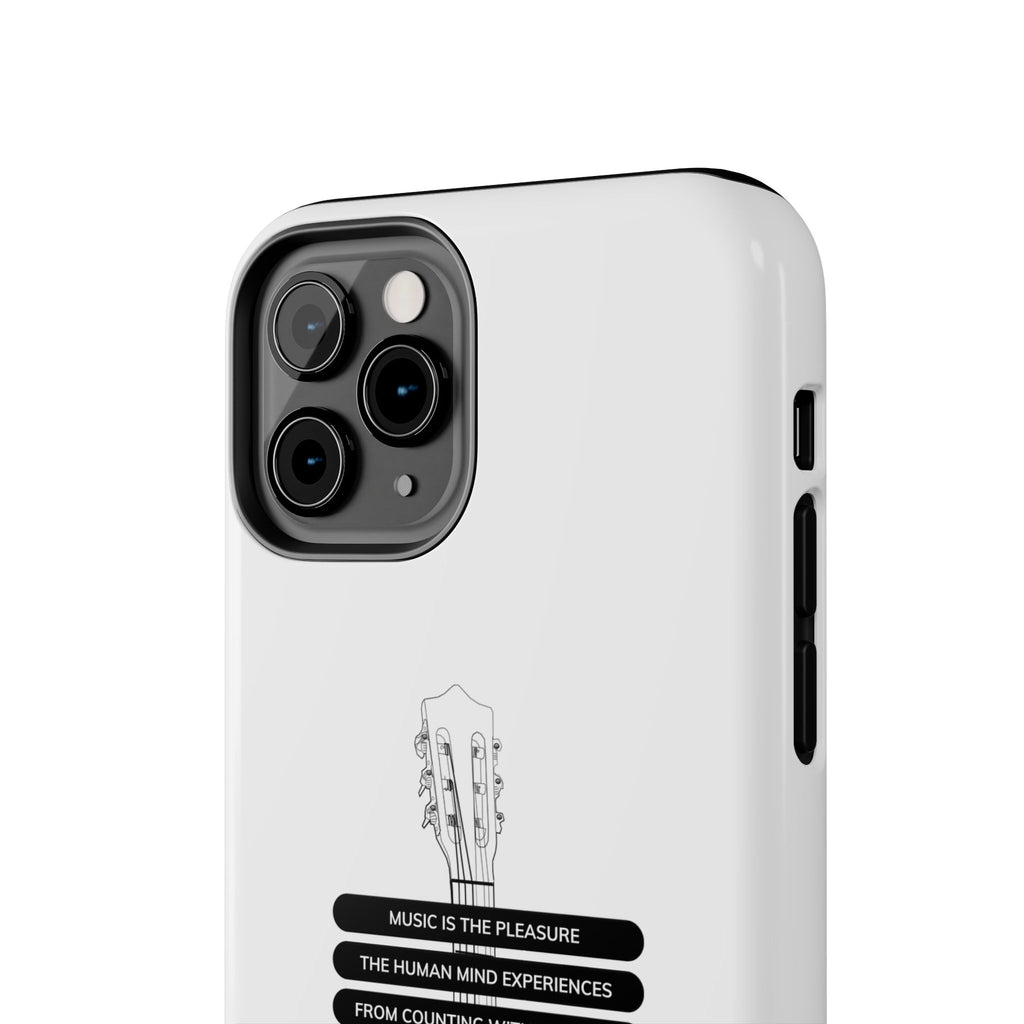 Acoustic Guitar Quote Tough Phone Case — “Music is the Pleasure” Protective Phone Cover