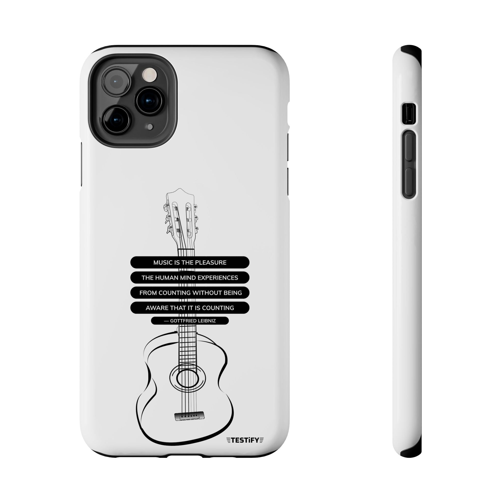 Acoustic Guitar Quote Tough Phone Case — “Music is the Pleasure” Protective Phone Cover