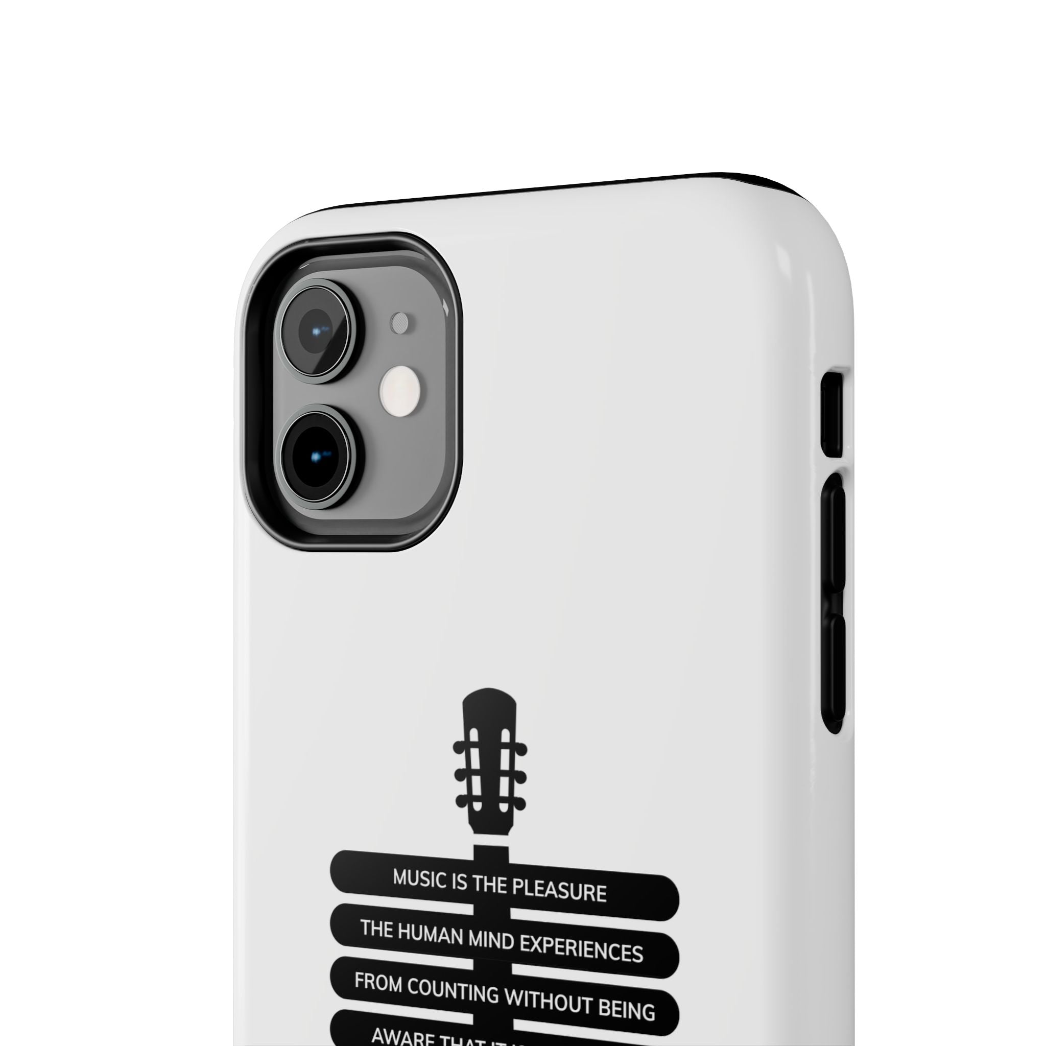 Guitar Quote Tough Phone Case — "Music is the Pleasure" Acoustic Design