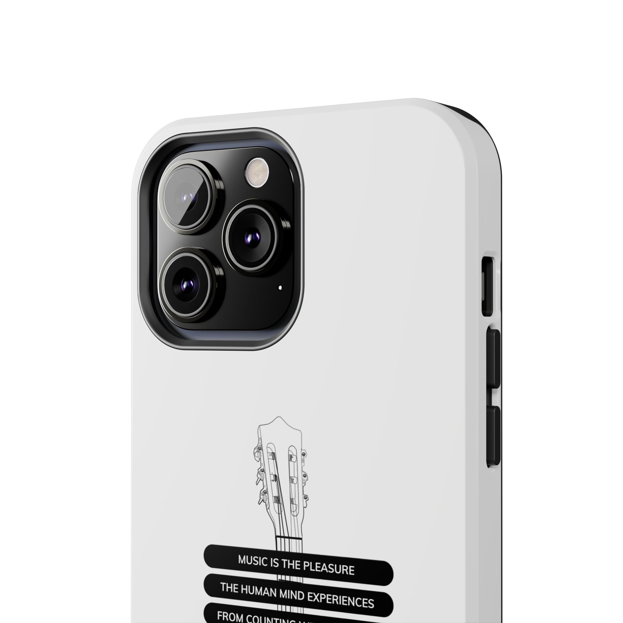 Acoustic Guitar Quote Tough Phone Case — “Music is the Pleasure” Protective Phone Cover