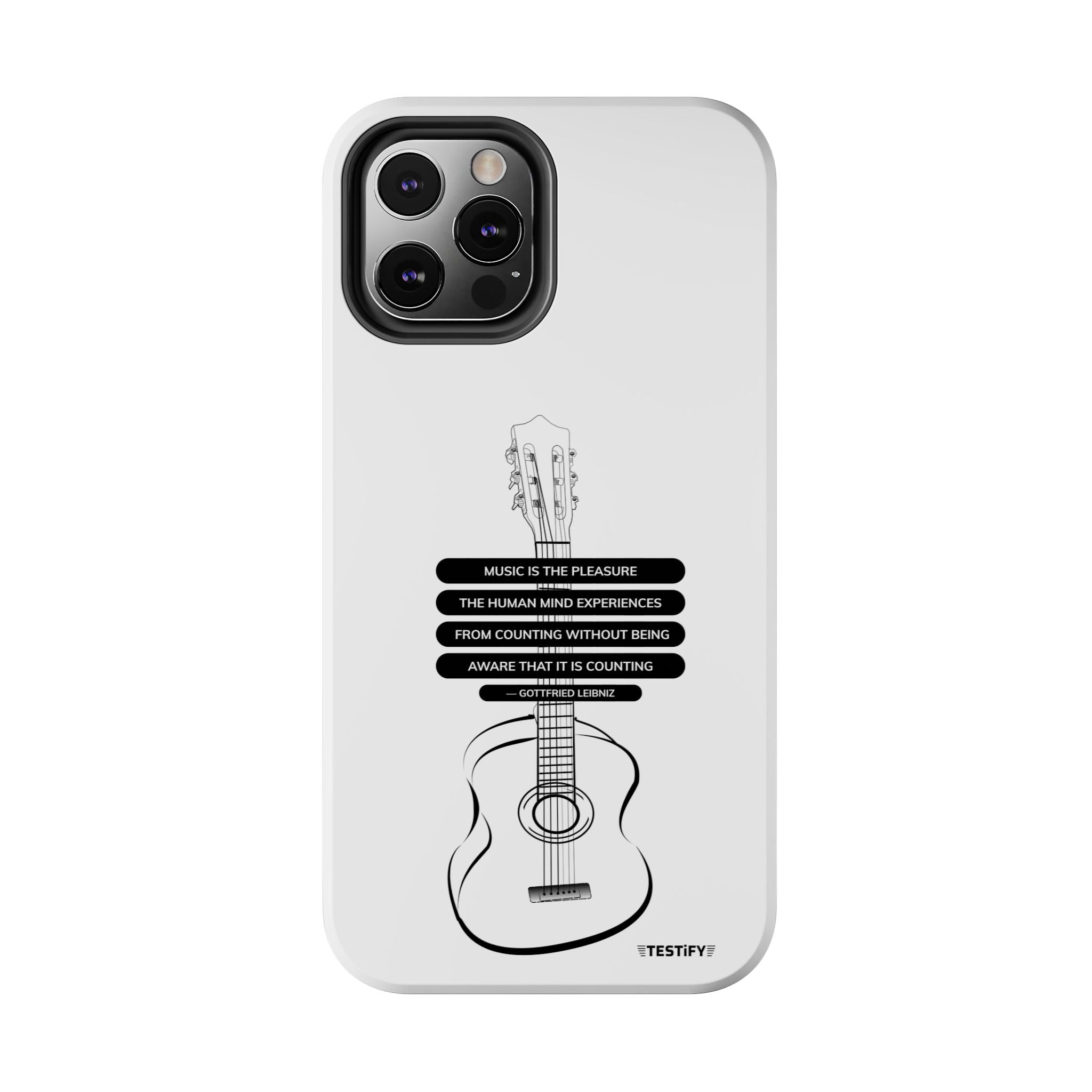 Acoustic Guitar Quote Tough Phone Case — “Music is the Pleasure” Protective Phone Cover