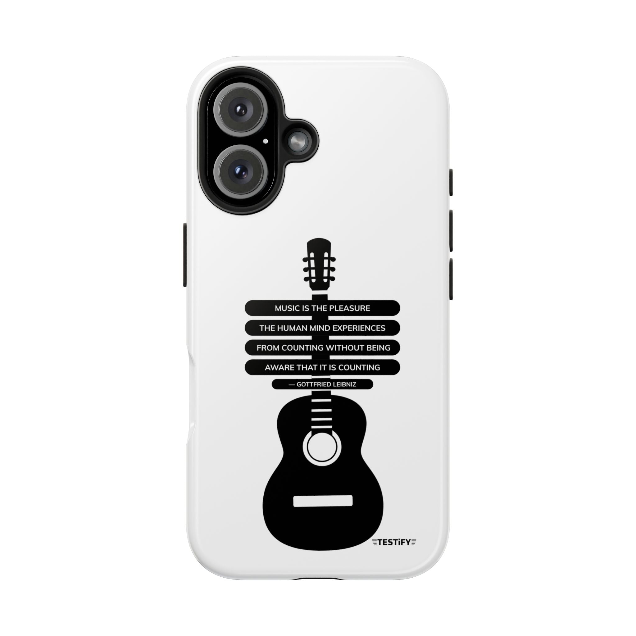 Guitar Quote Tough Phone Case — "Music is the Pleasure" Acoustic Design