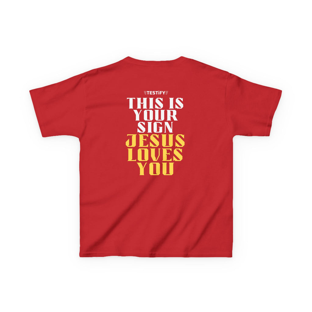 Kids T-Shirt — 'Jesus Loves You' Bright Yellow Faith Tee