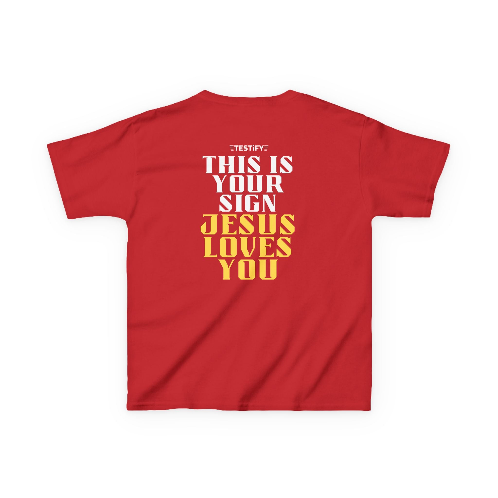 Kids T-Shirt — 'Jesus Loves You' Bright Yellow Faith Tee