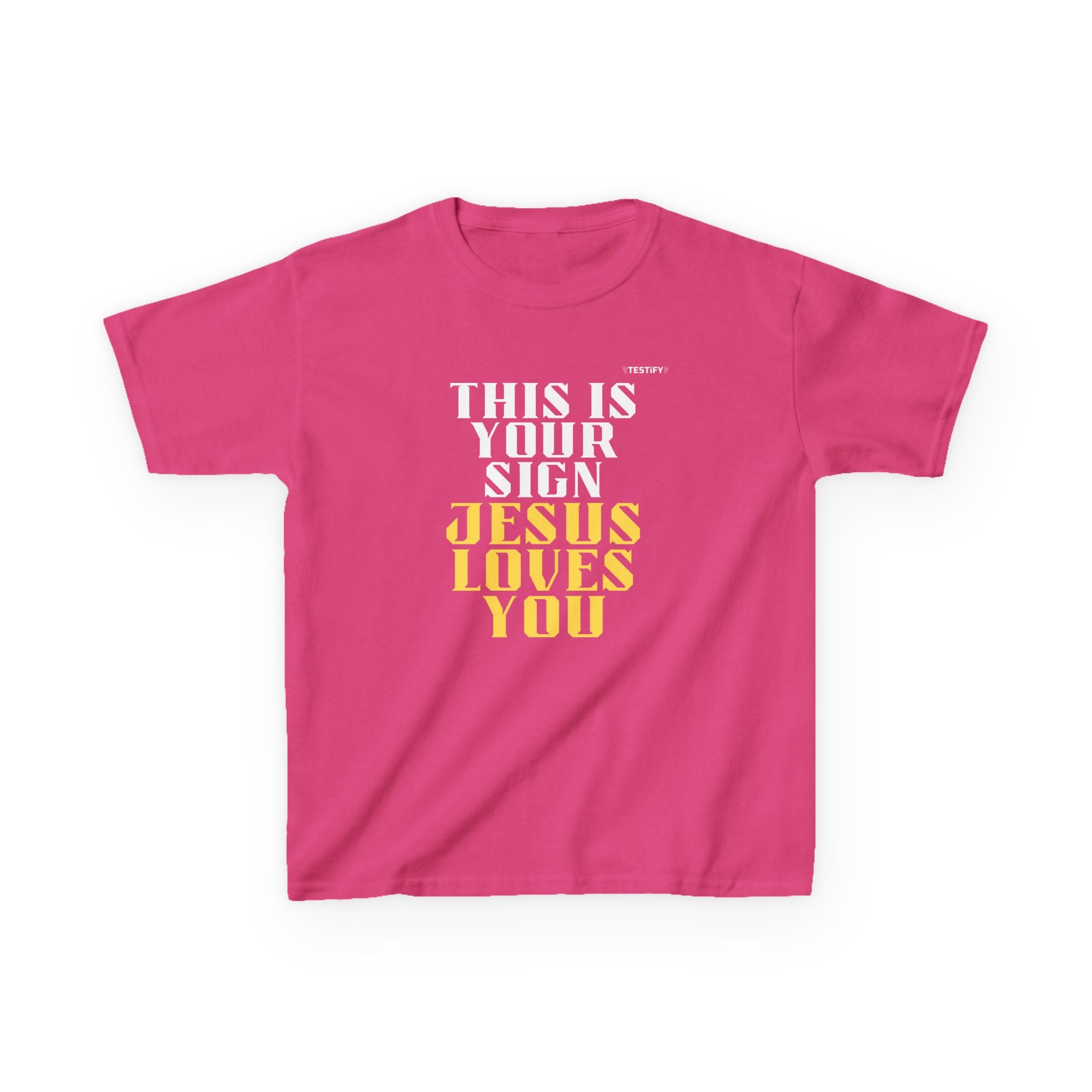 Kids T-Shirt — 'Jesus Loves You' Bright Yellow Faith Tee