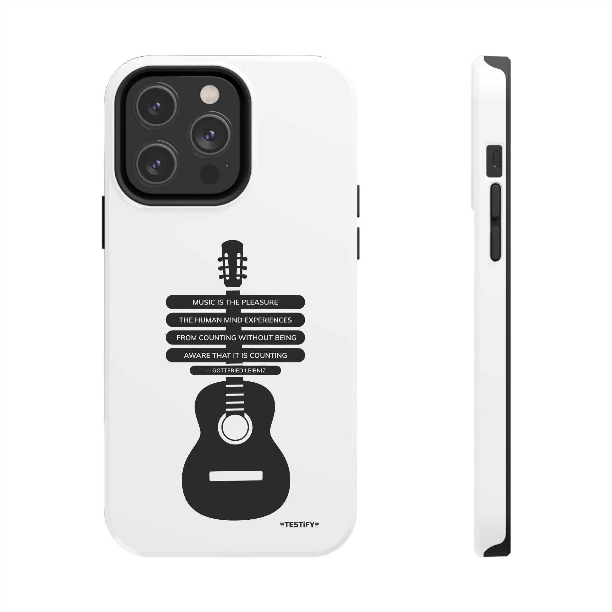 Guitar Quote Tough Phone Case — "Music is the Pleasure" Acoustic Design