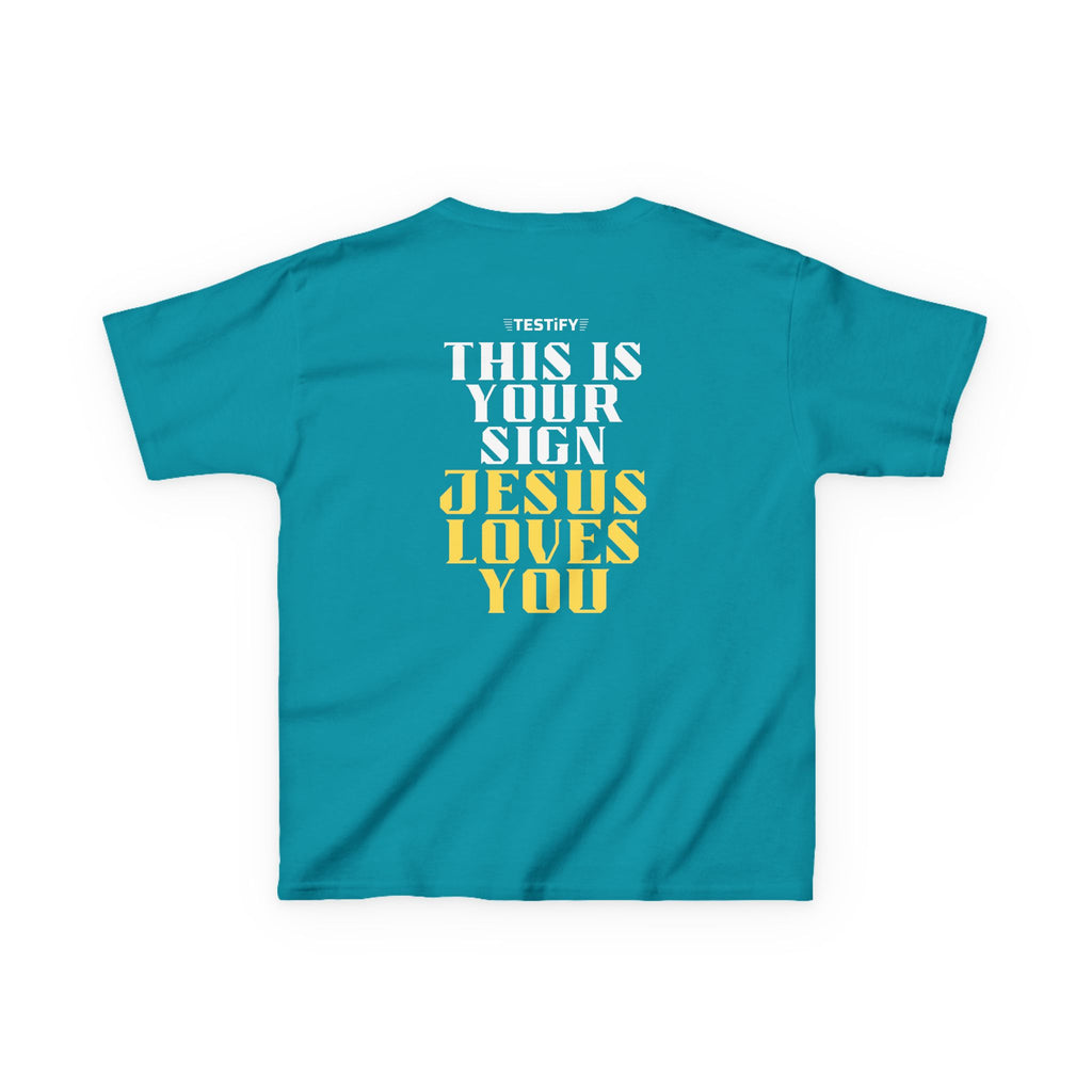 Kids T-Shirt — 'Jesus Loves You' Bright Yellow Faith Tee