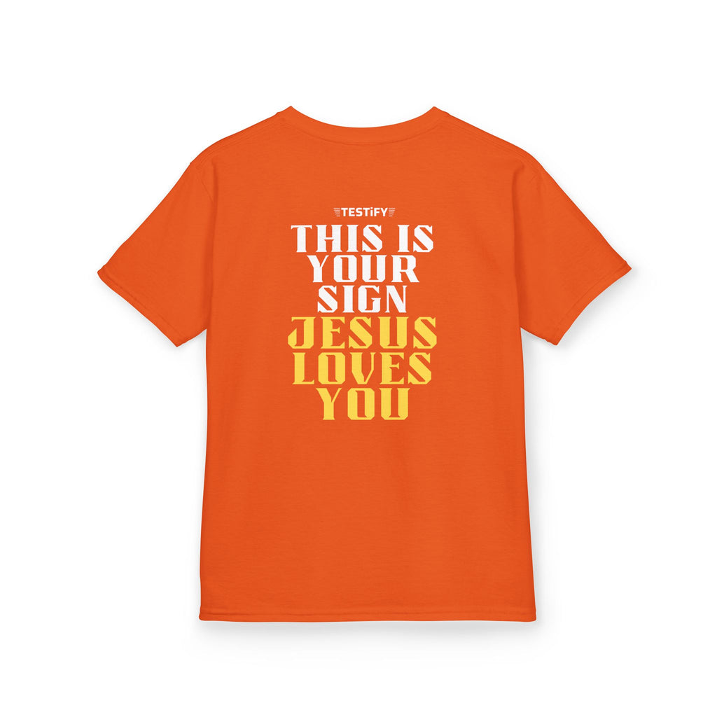 Kids T-Shirt — 'Jesus Loves You' Bright Yellow Faith Tee