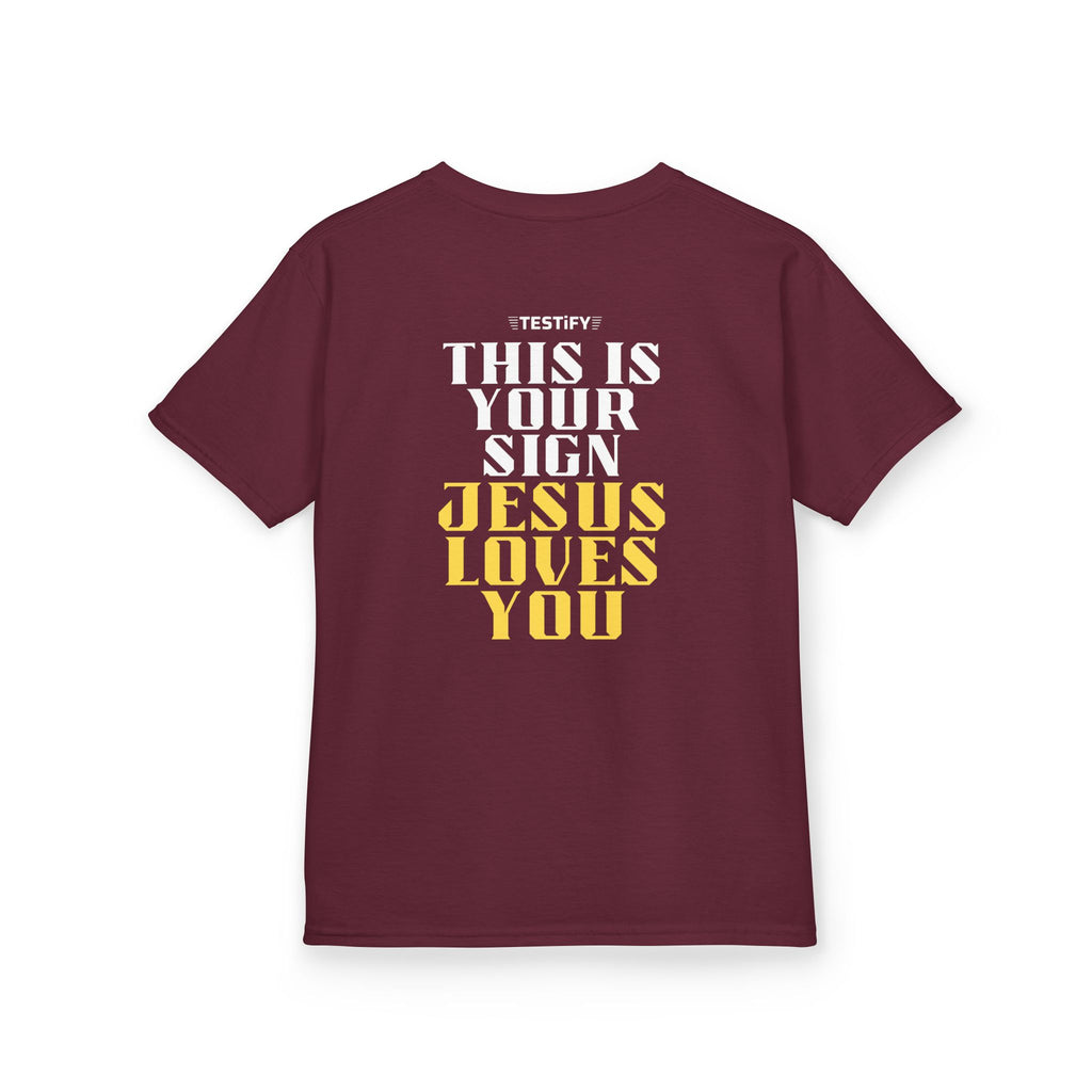 Kids T-Shirt — 'Jesus Loves You' Bright Yellow Faith Tee