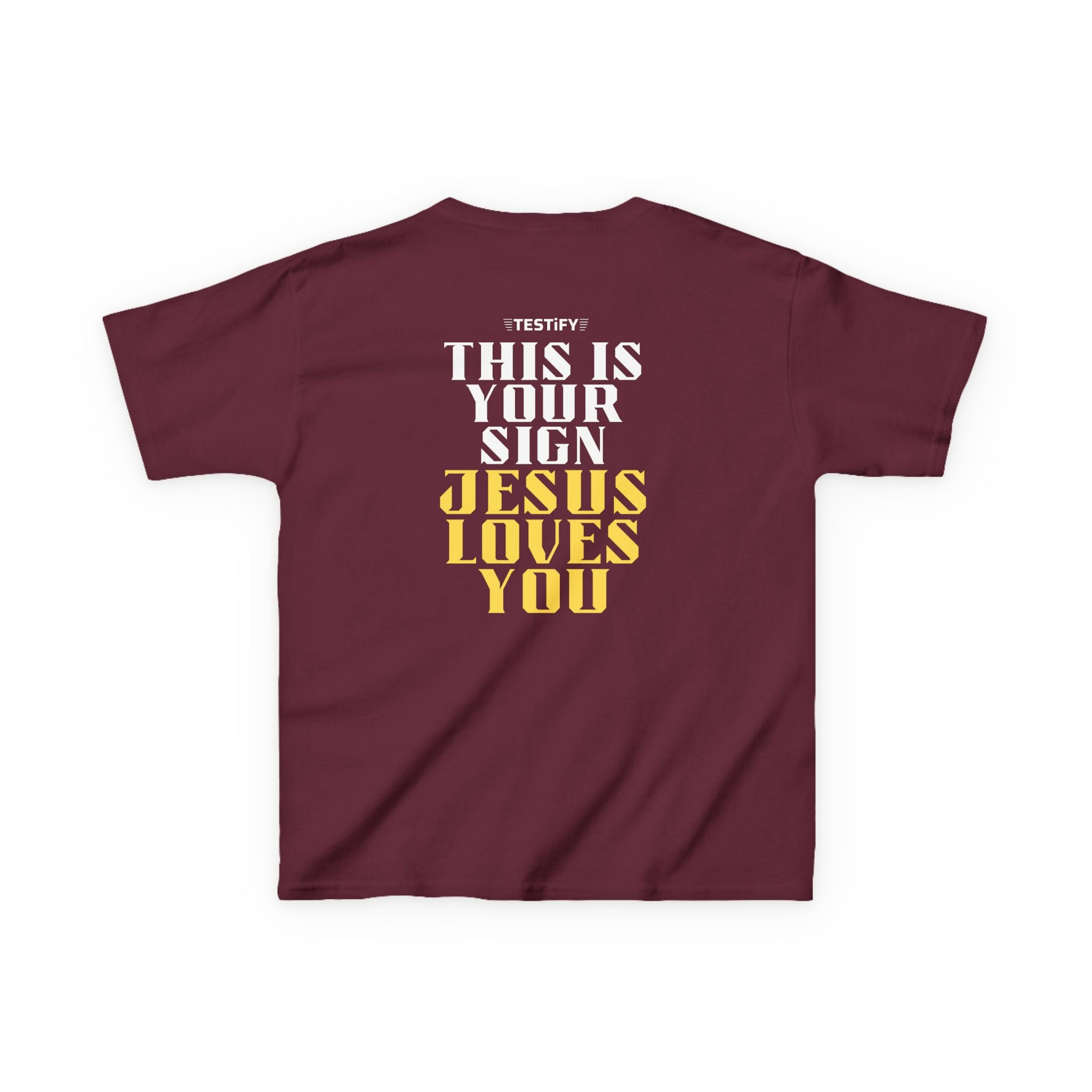Kids T-Shirt — 'Jesus Loves You' Bright Yellow Faith Tee