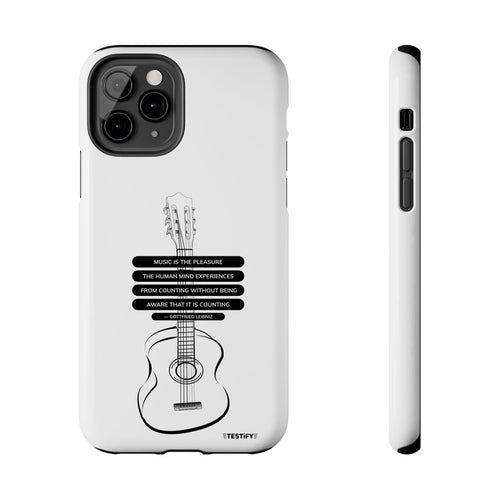 Acoustic Guitar Quote Tough Phone Case — “Music is the Pleasure” Protective Phone Cover