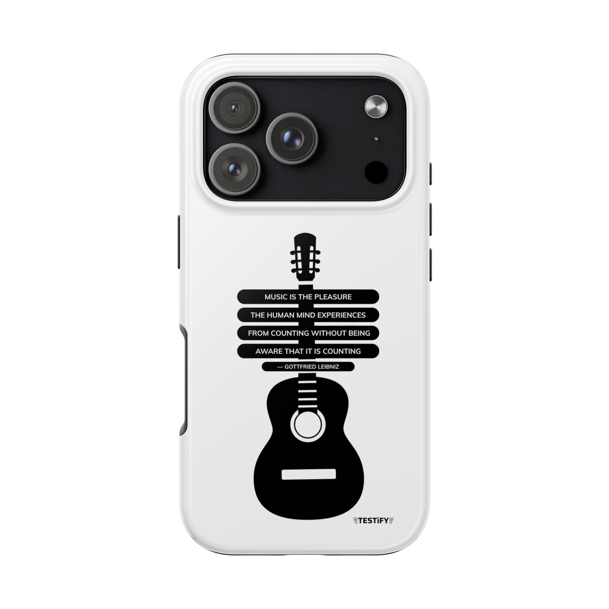 Guitar Quote Tough Phone Case — "Music is the Pleasure" Acoustic Design