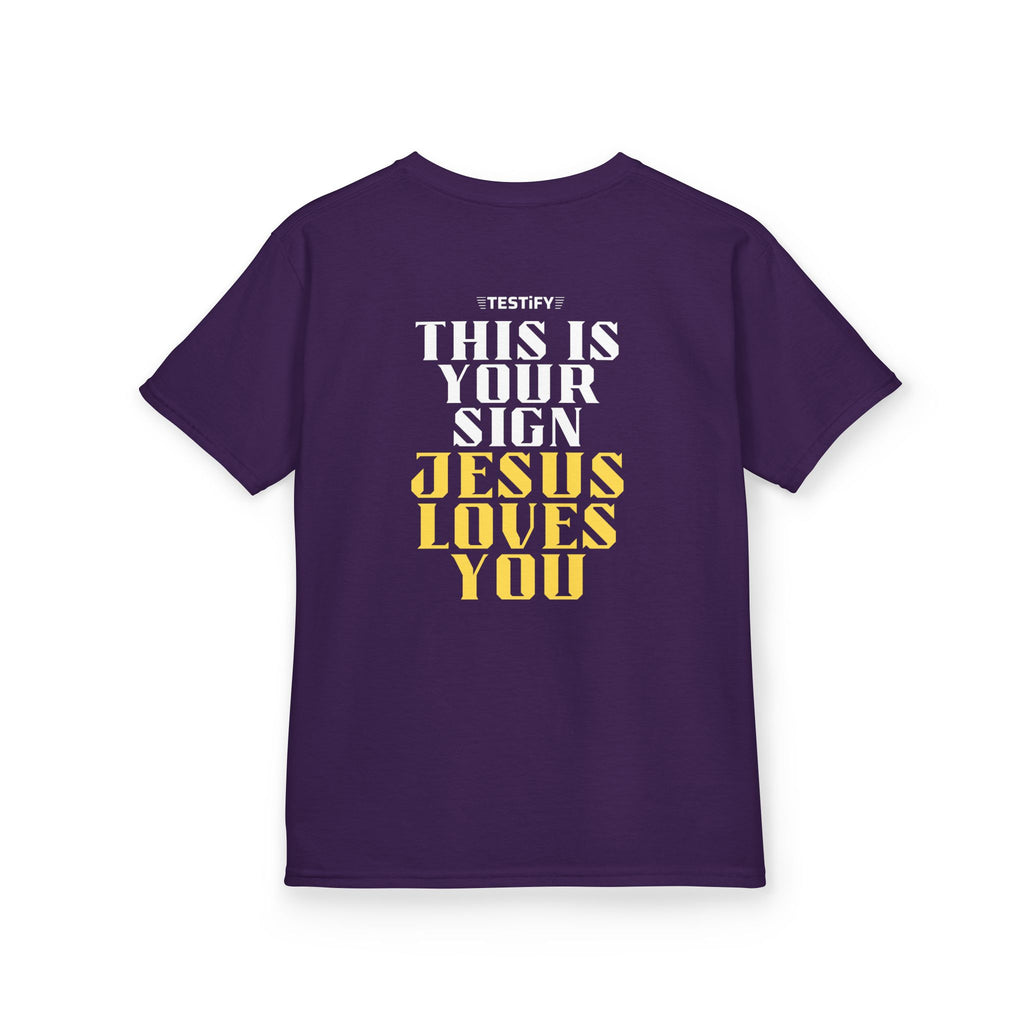 Kids T-Shirt — 'Jesus Loves You' Bright Yellow Faith Tee