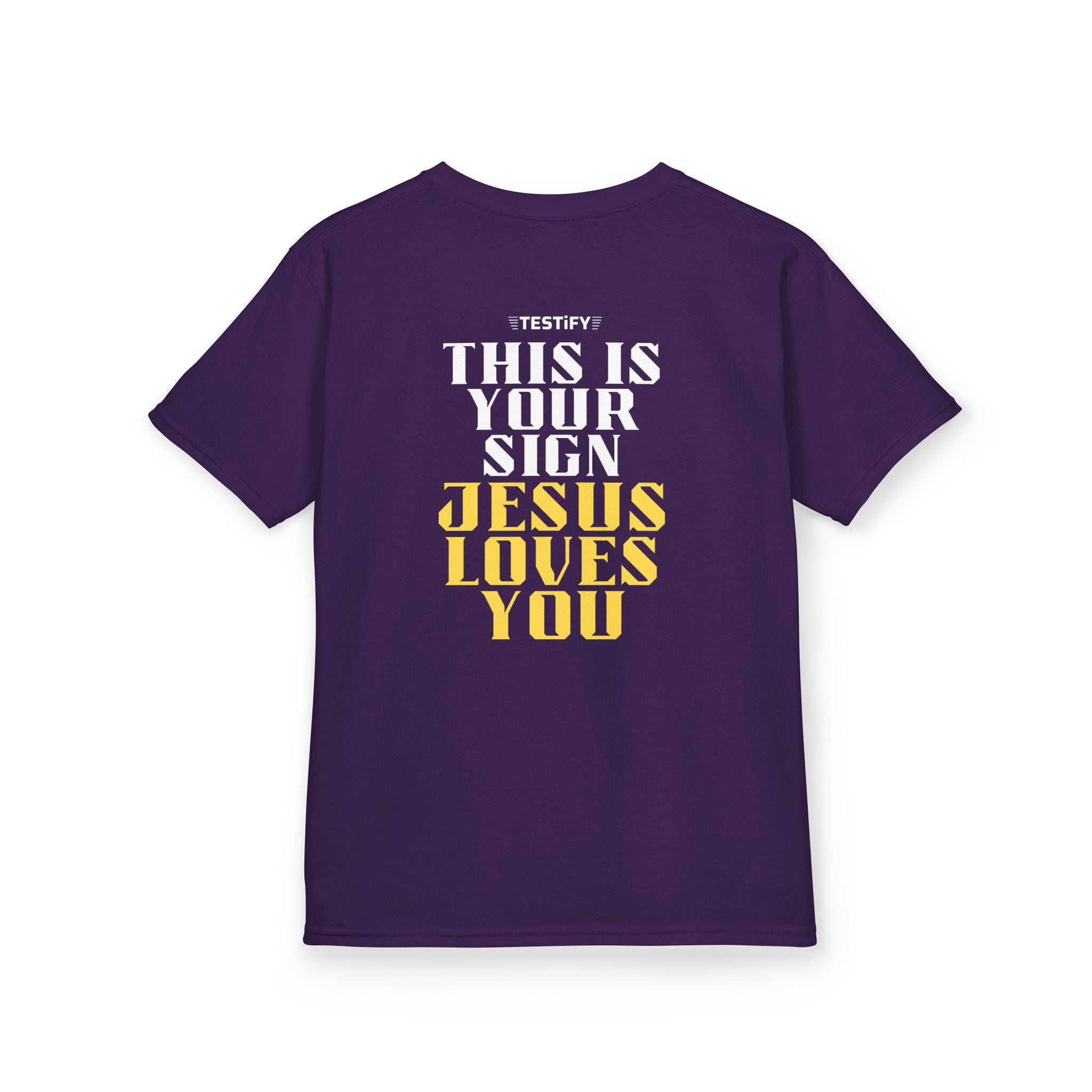 Kids T-Shirt — 'Jesus Loves You' Bright Yellow Faith Tee