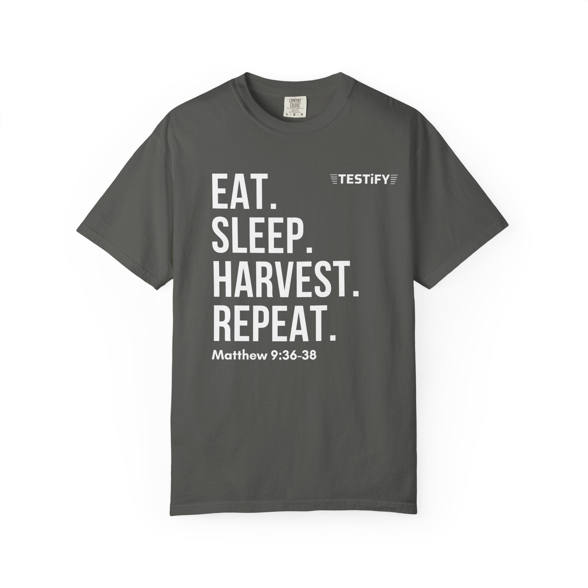 Harvest Mission T-Shirt — "Eat. Sleep. Harvest. Repeat." Christian Faith Tee