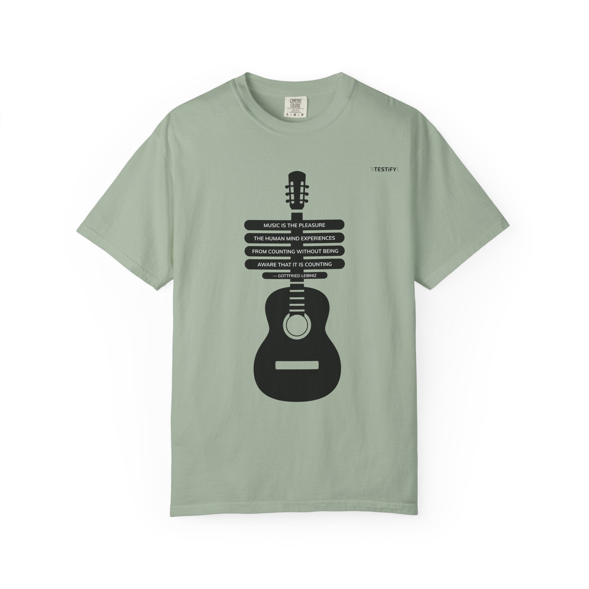 Acoustic Guitar Quote T-Shirt — "Music is the Pleasure" Graphic Tee