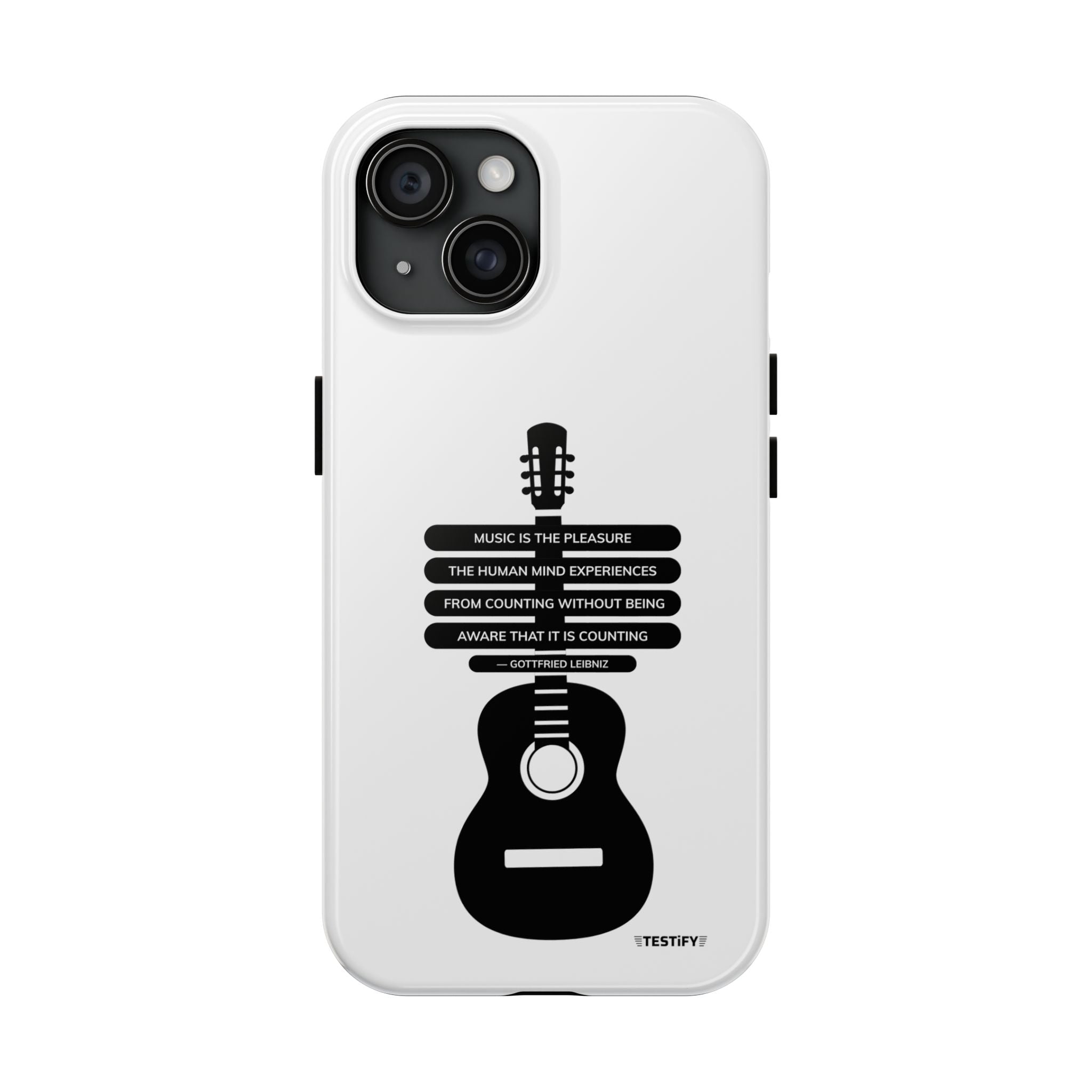 Guitar Quote Tough Phone Case — "Music is the Pleasure" Acoustic Design