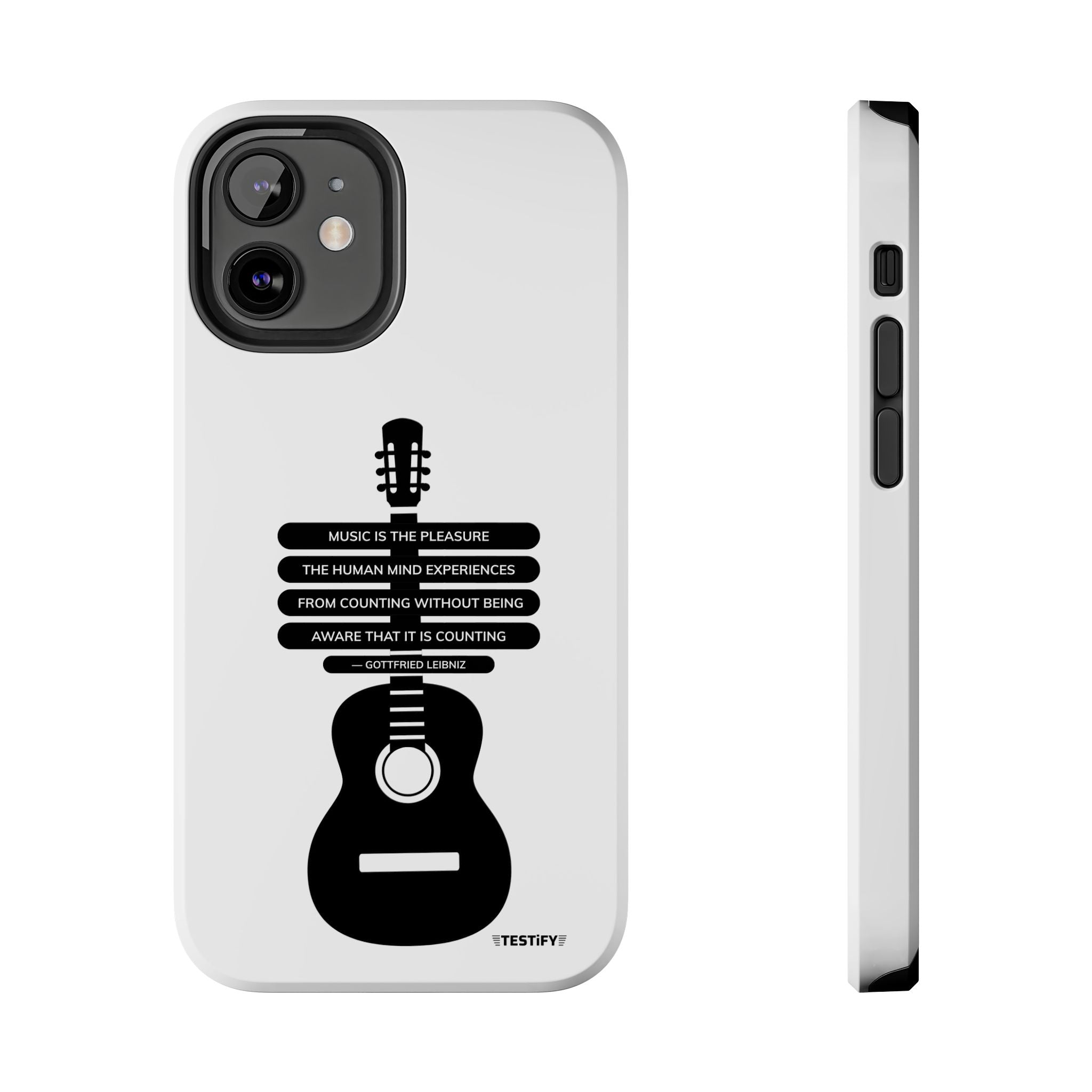 Guitar Quote Tough Phone Case — "Music is the Pleasure" Acoustic Design