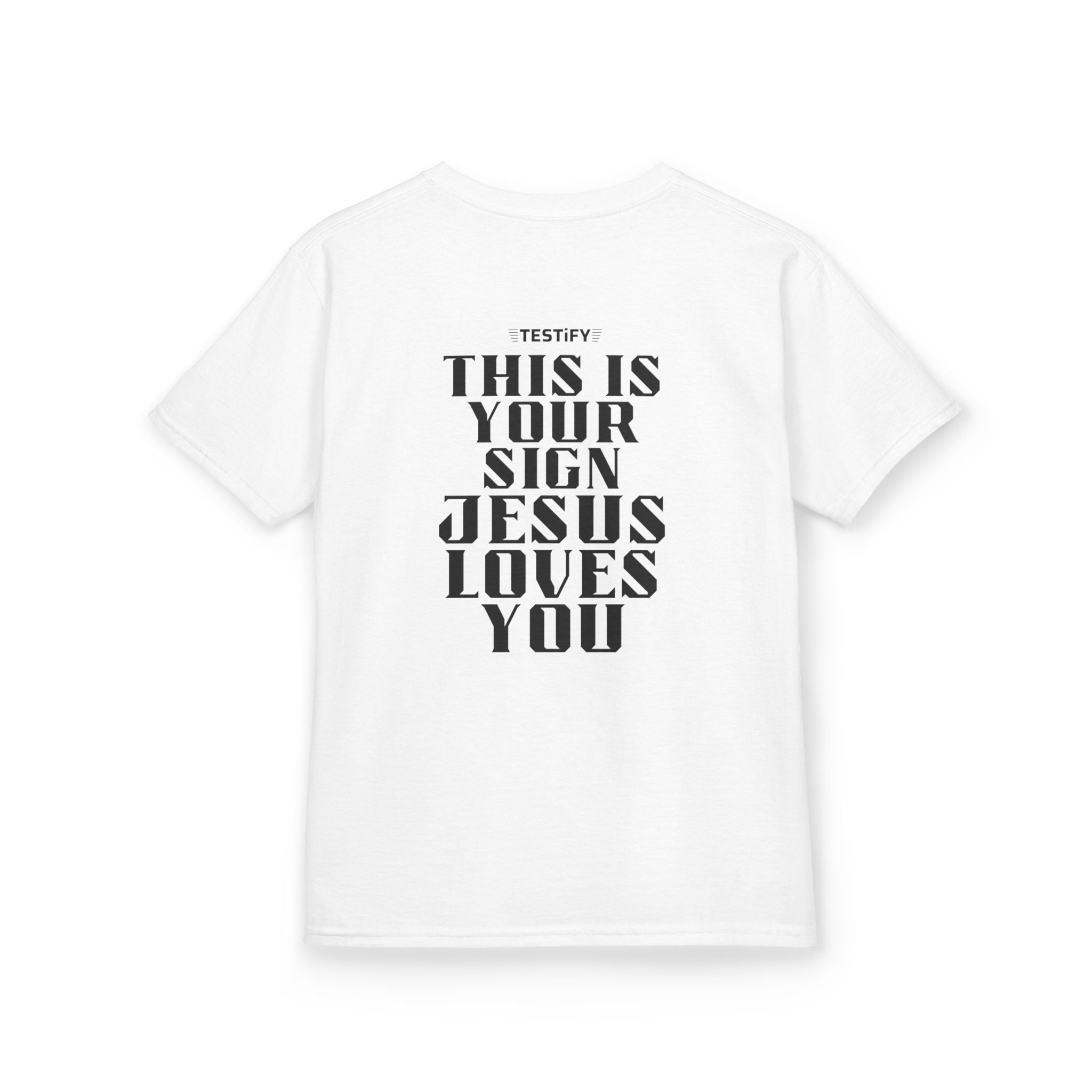 Kids T-Shirt — "This Is Your Sign: Jesus Loves You" Faith Graphic Tee