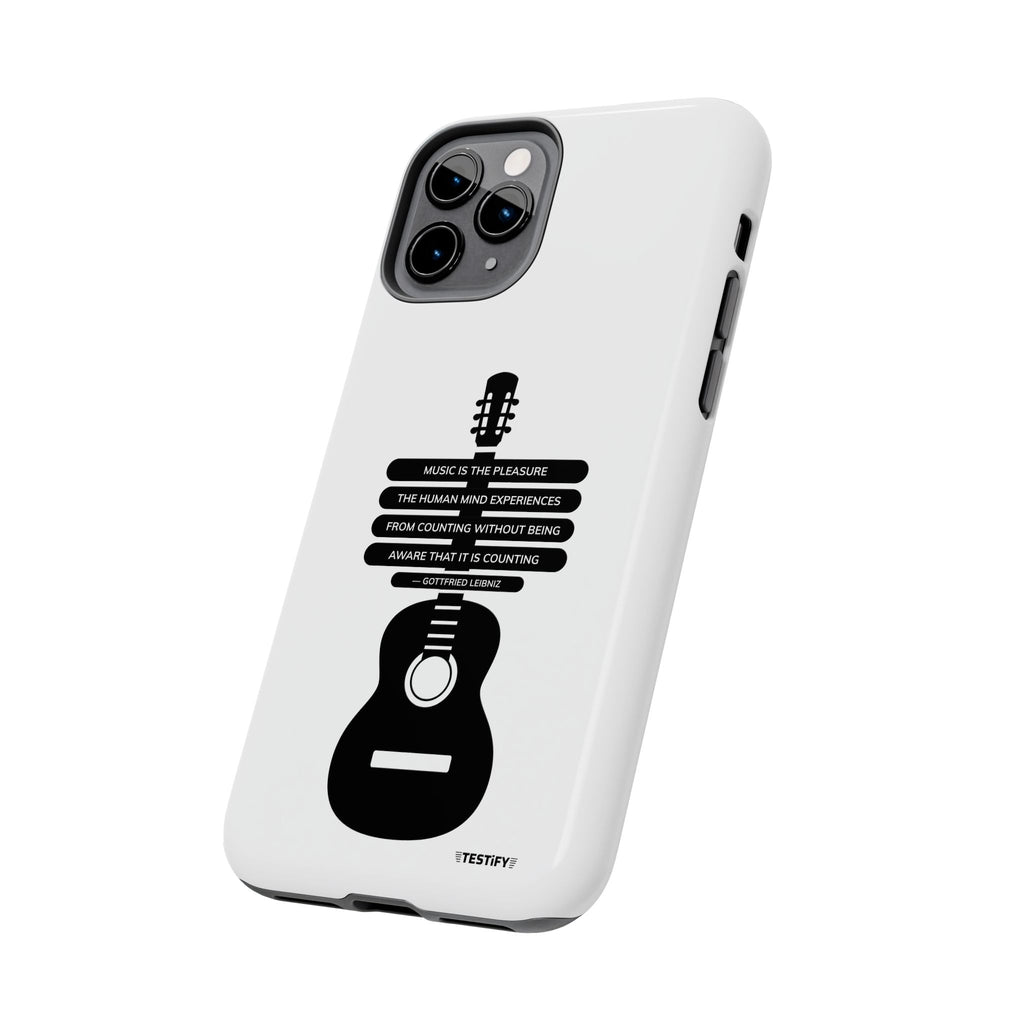 Guitar Quote Tough Phone Case — "Music is the Pleasure" Acoustic Design