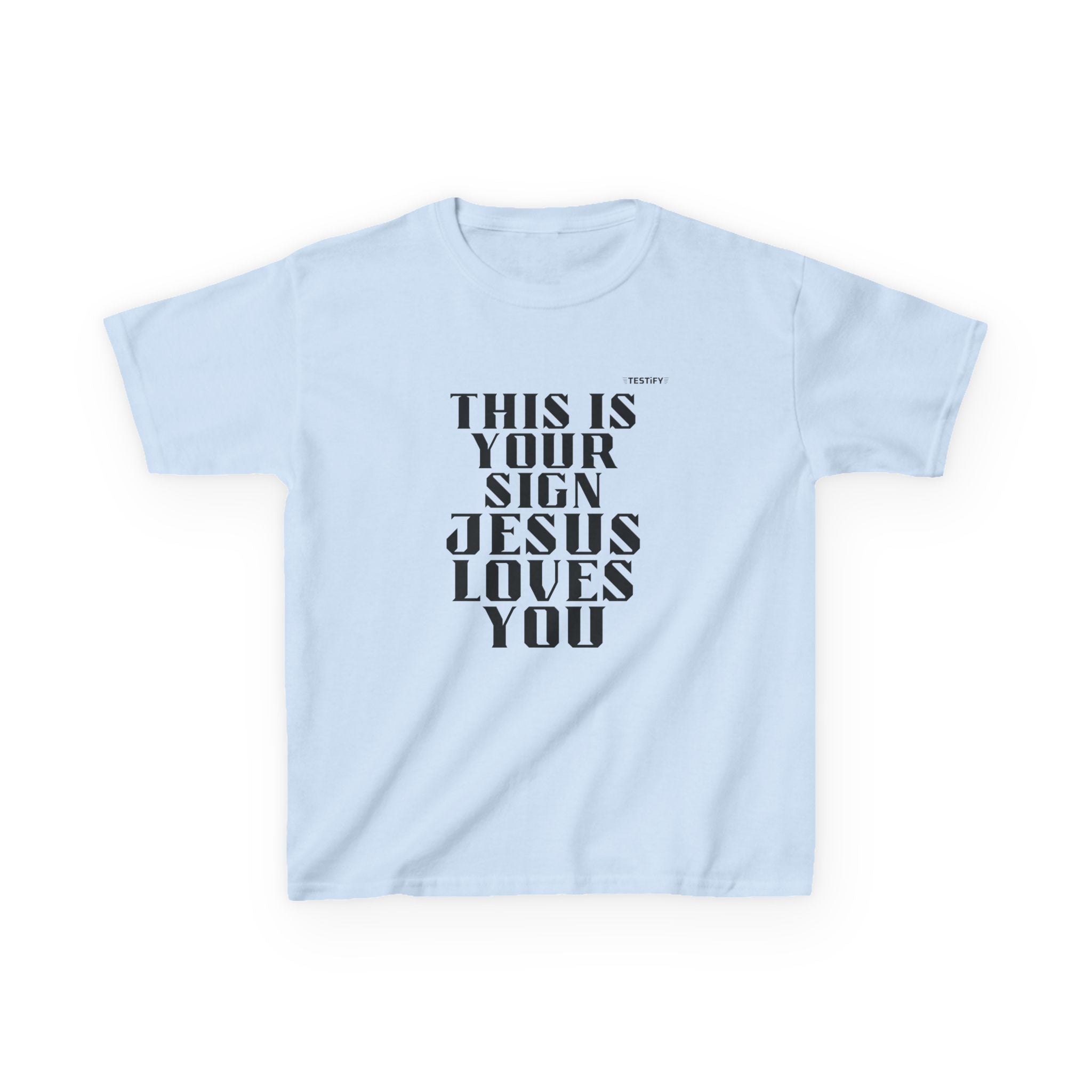Kids T-Shirt — "This Is Your Sign: Jesus Loves You" Faith Graphic Tee
