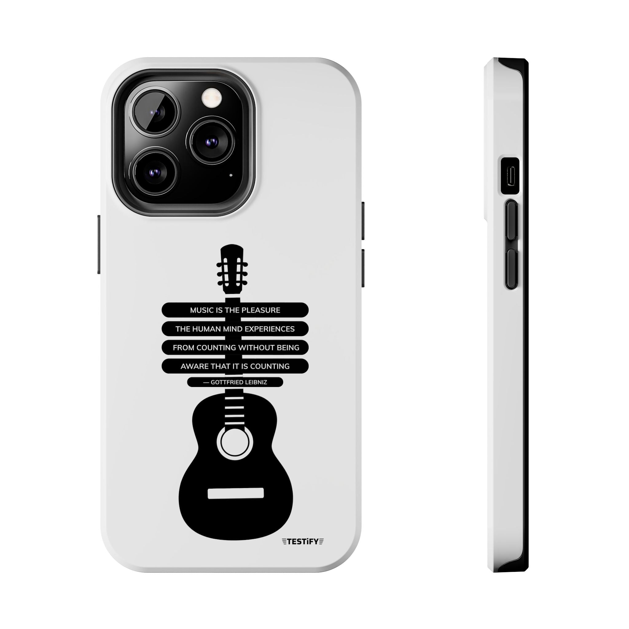 Guitar Quote Tough Phone Case — "Music is the Pleasure" Acoustic Design