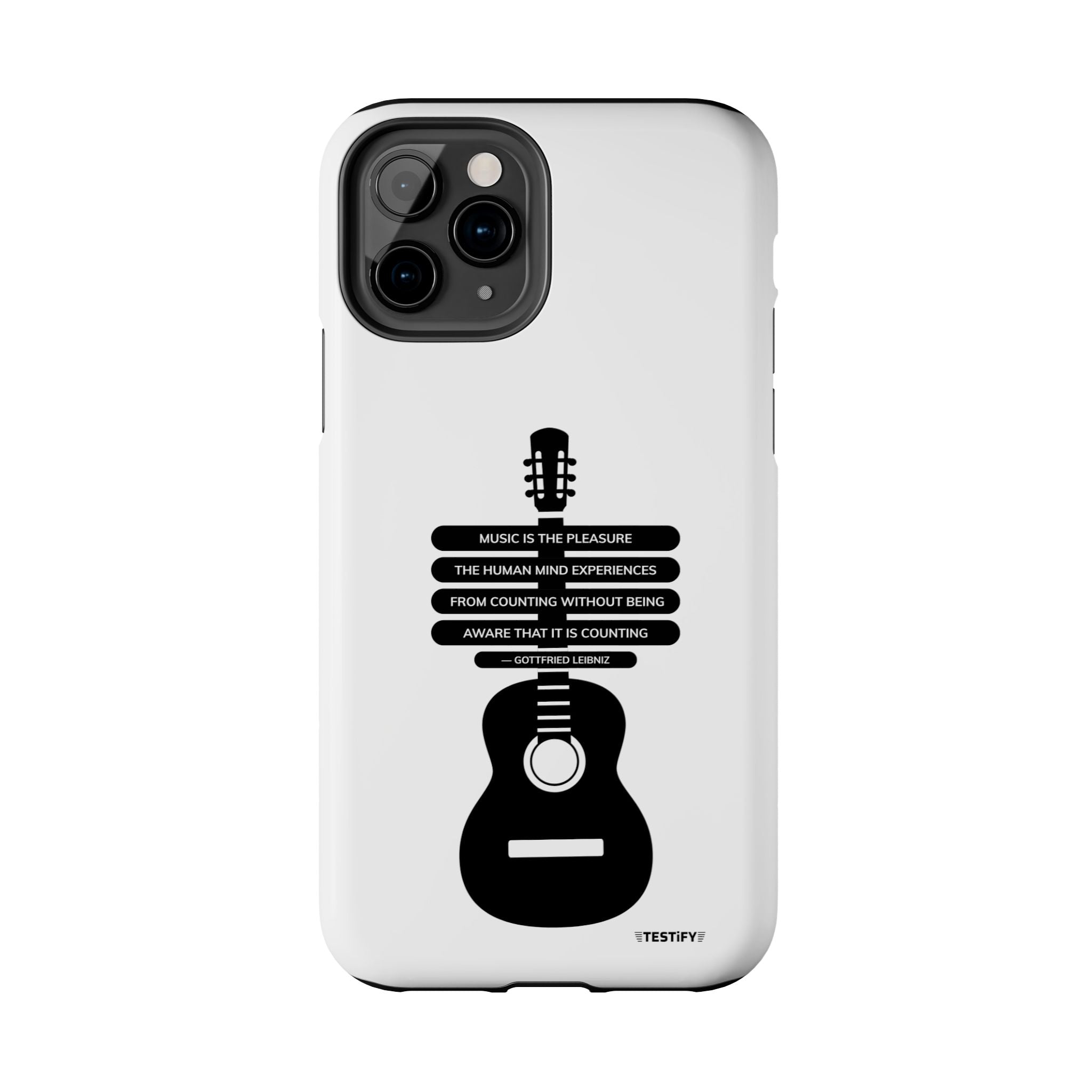 Guitar Quote Tough Phone Case — "Music is the Pleasure" Acoustic Design