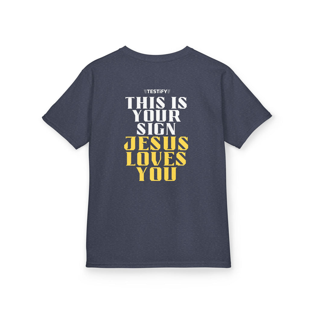 Kids T-Shirt — 'Jesus Loves You' Bright Yellow Faith Tee