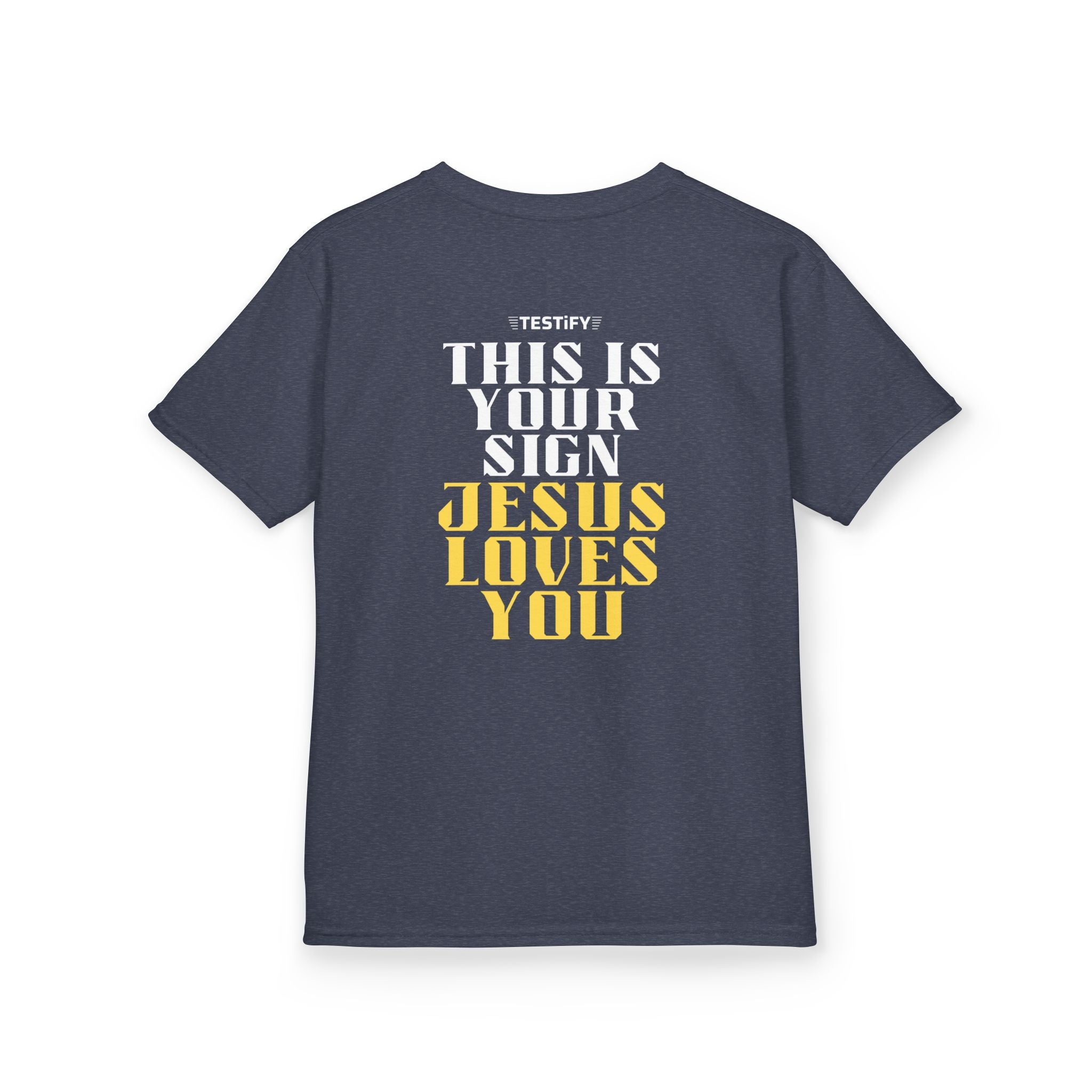 Kids T-Shirt — 'Jesus Loves You' Bright Yellow Faith Tee