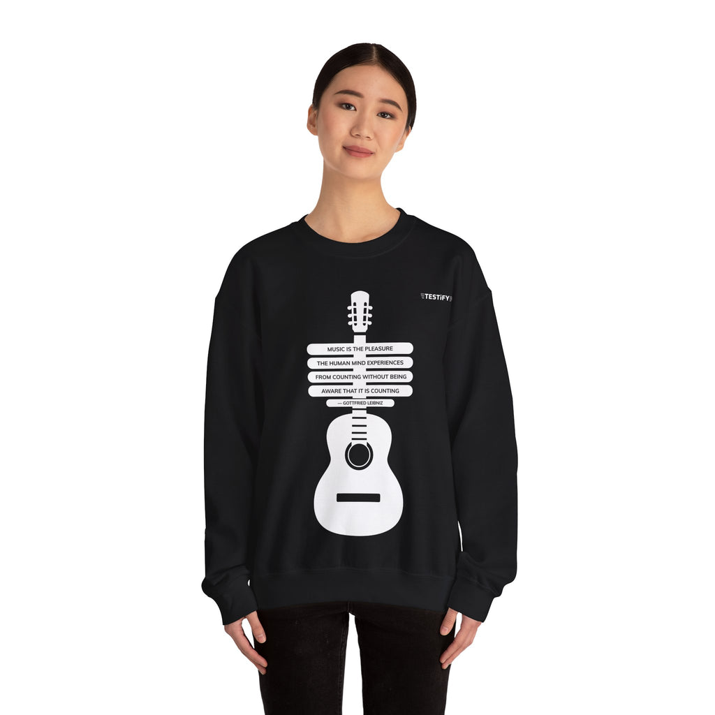 Guitar Road Sign Sweatshirt — Acoustic Music Traveler Crewneck