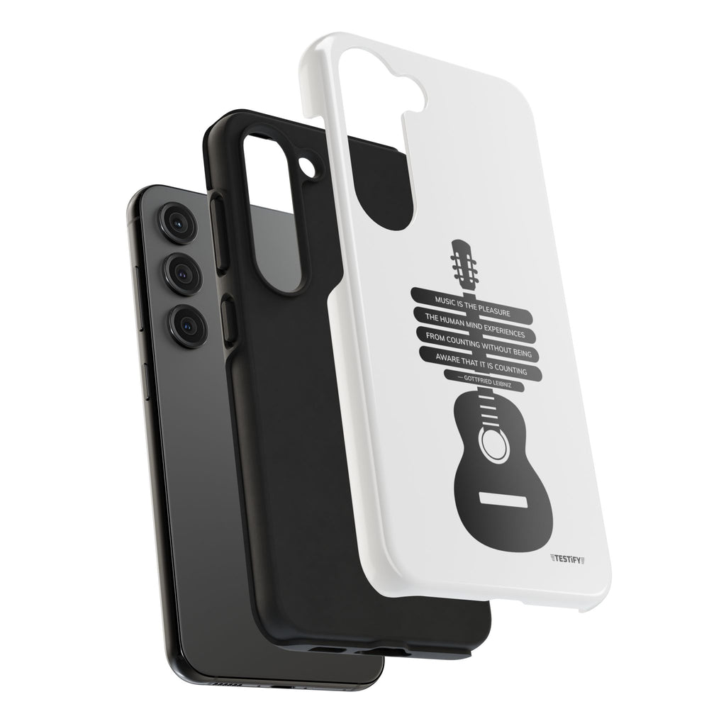 Guitar Quote Tough Phone Case — "Music is the Pleasure" Acoustic Design